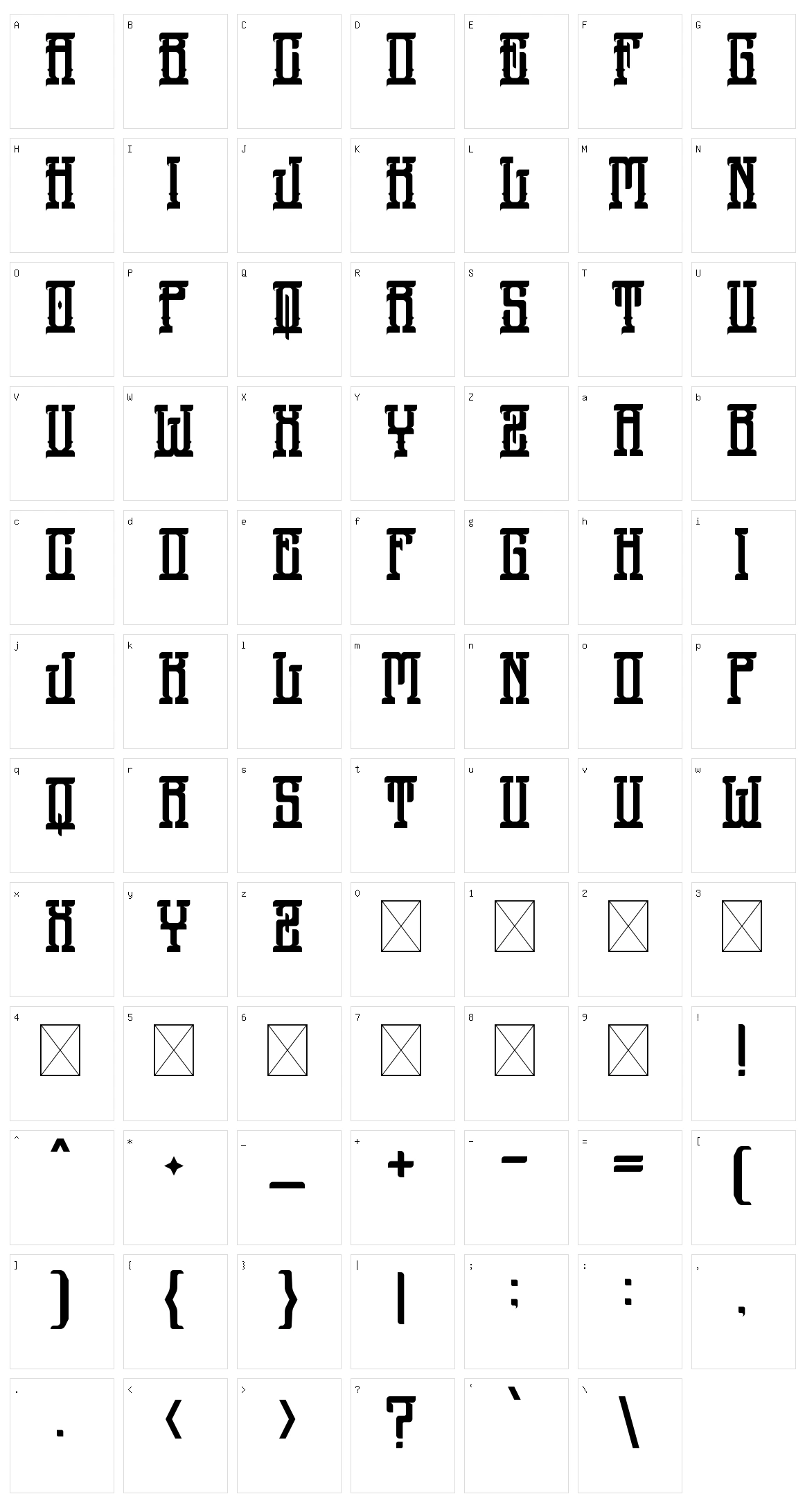 Street Colony Character Set