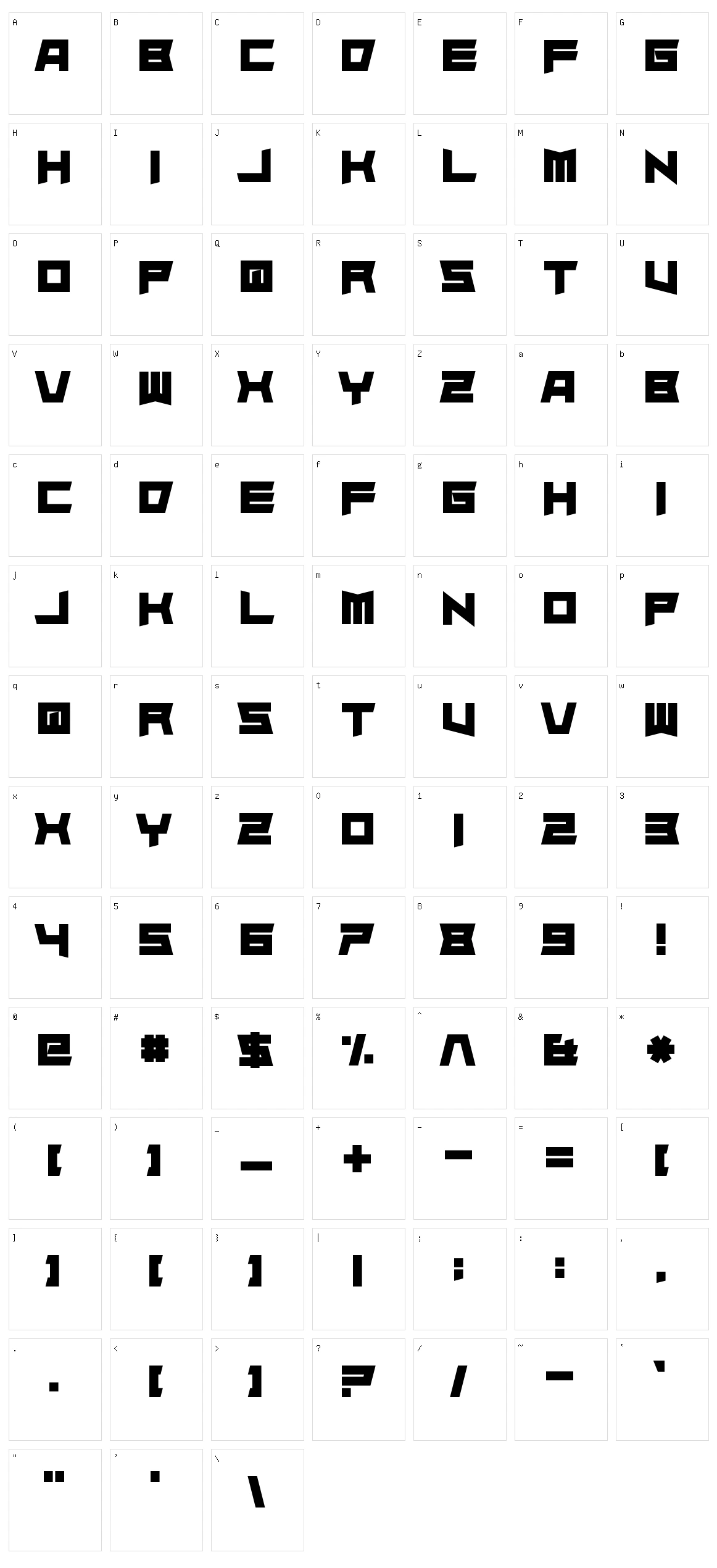 Superdie Character Set