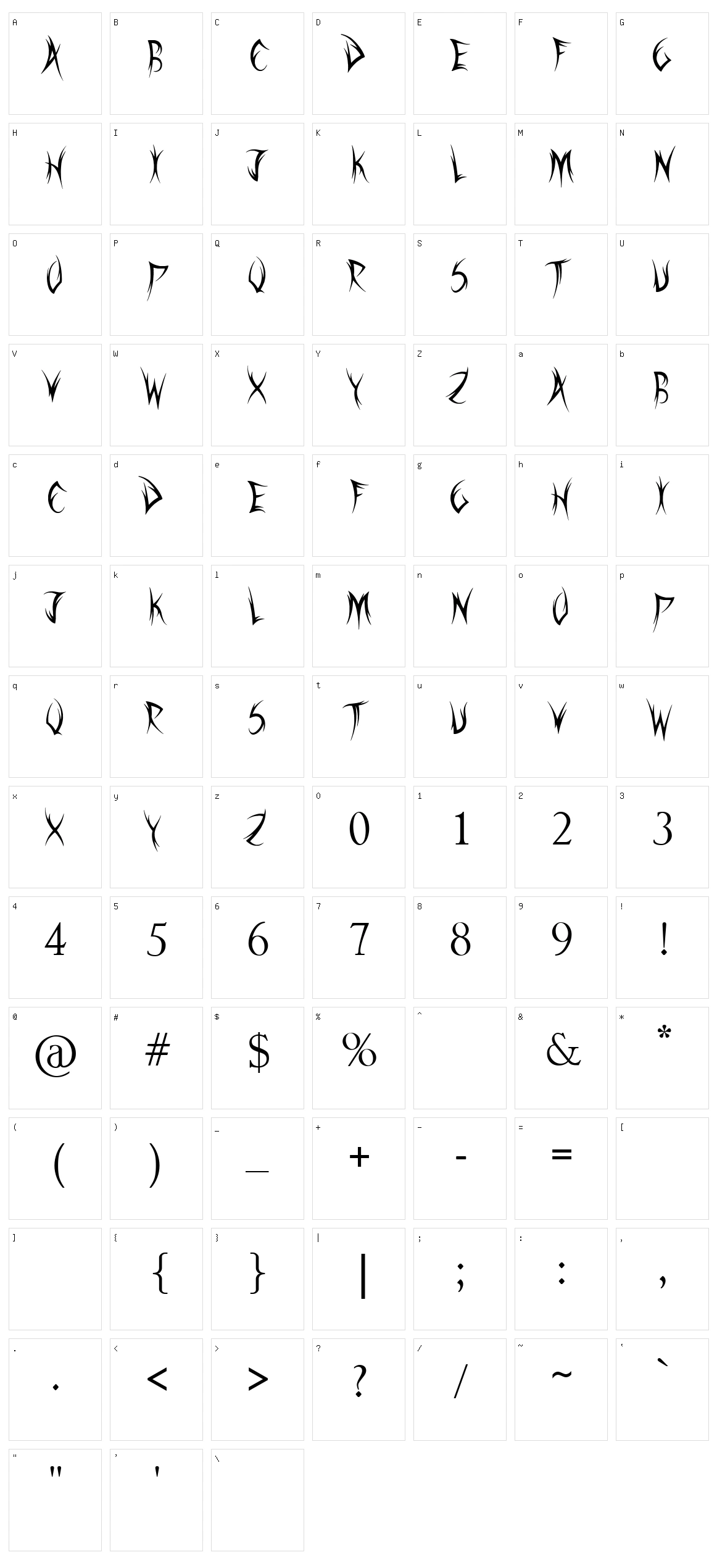 Sword Thrasher Character Set