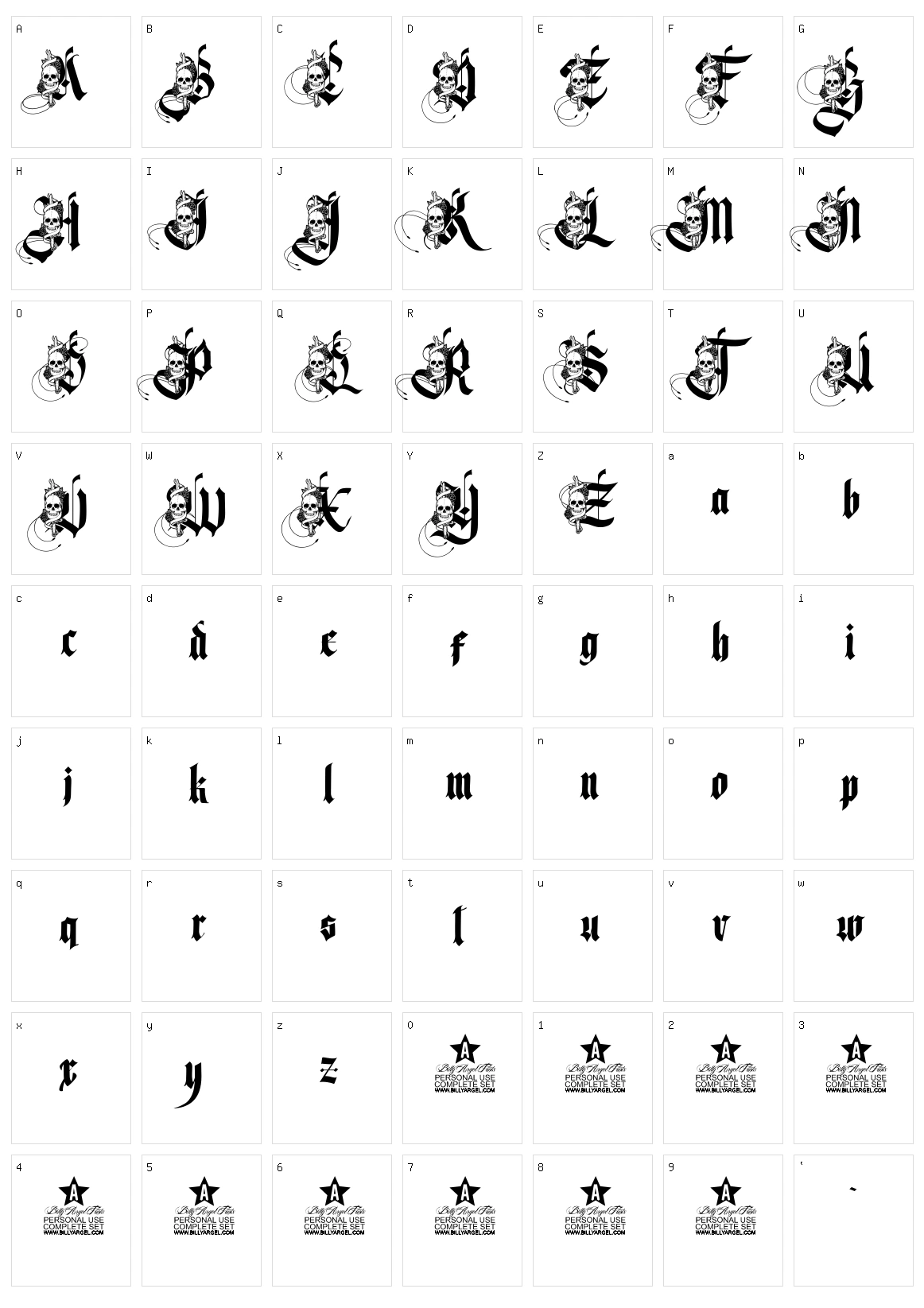 Swordskull Character Set