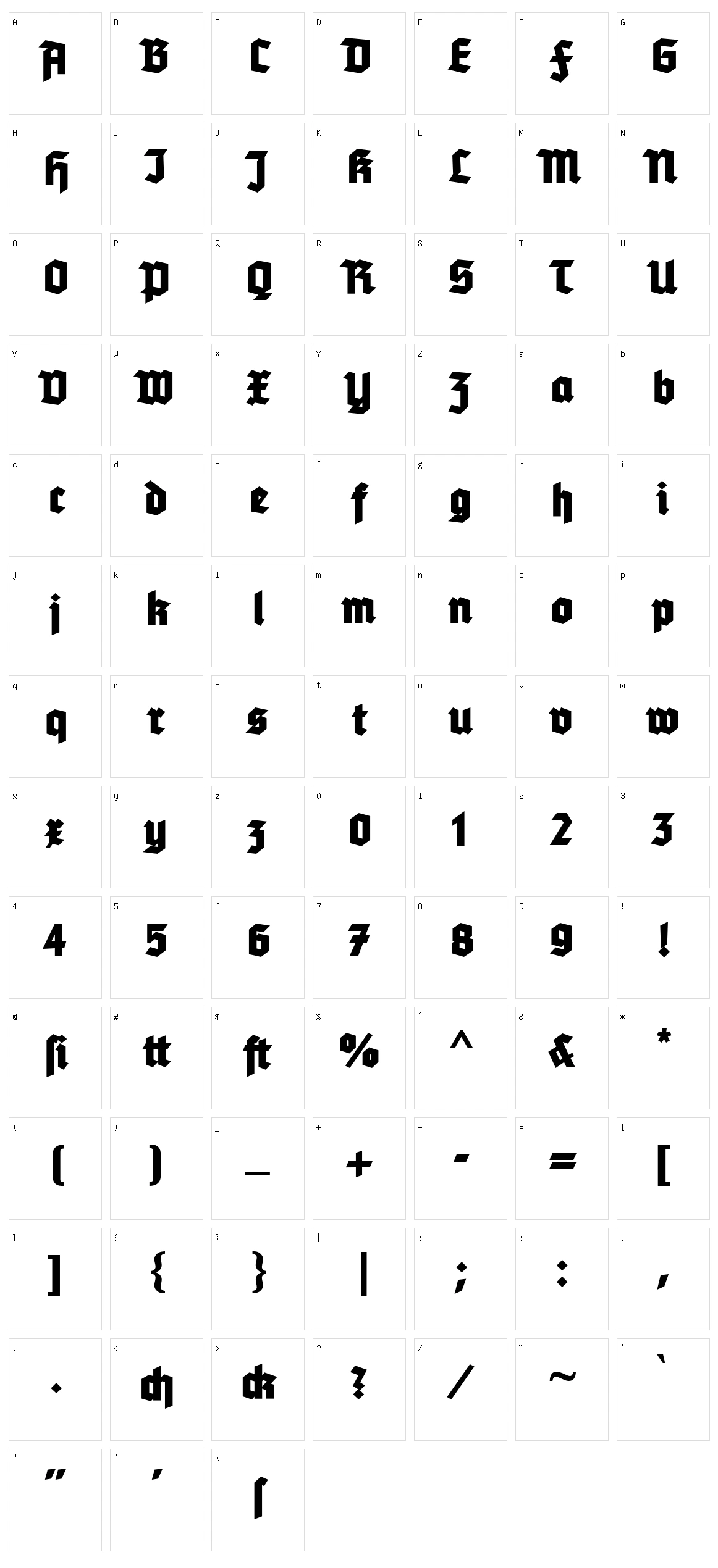 Tannenberg Fett Character Set