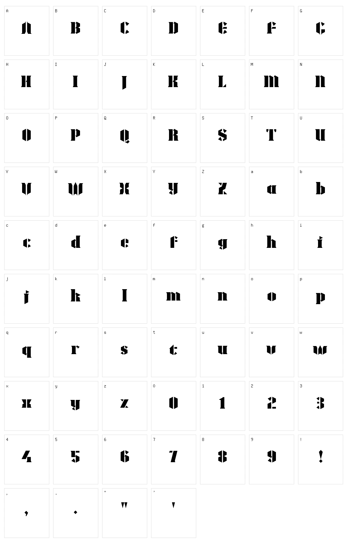 Tatted Teez Canada Character Set