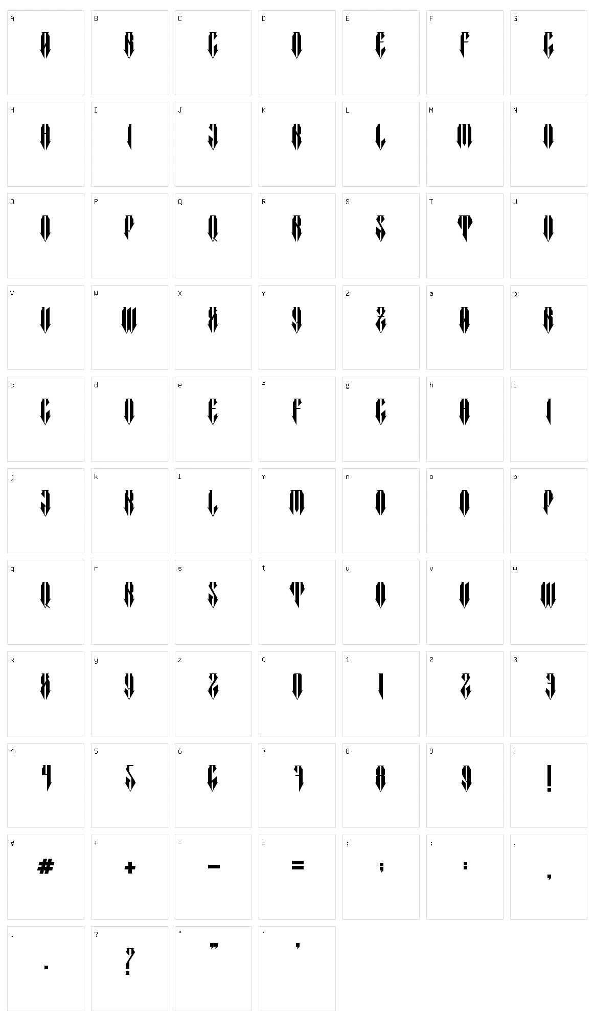 The Jumpster Character Set