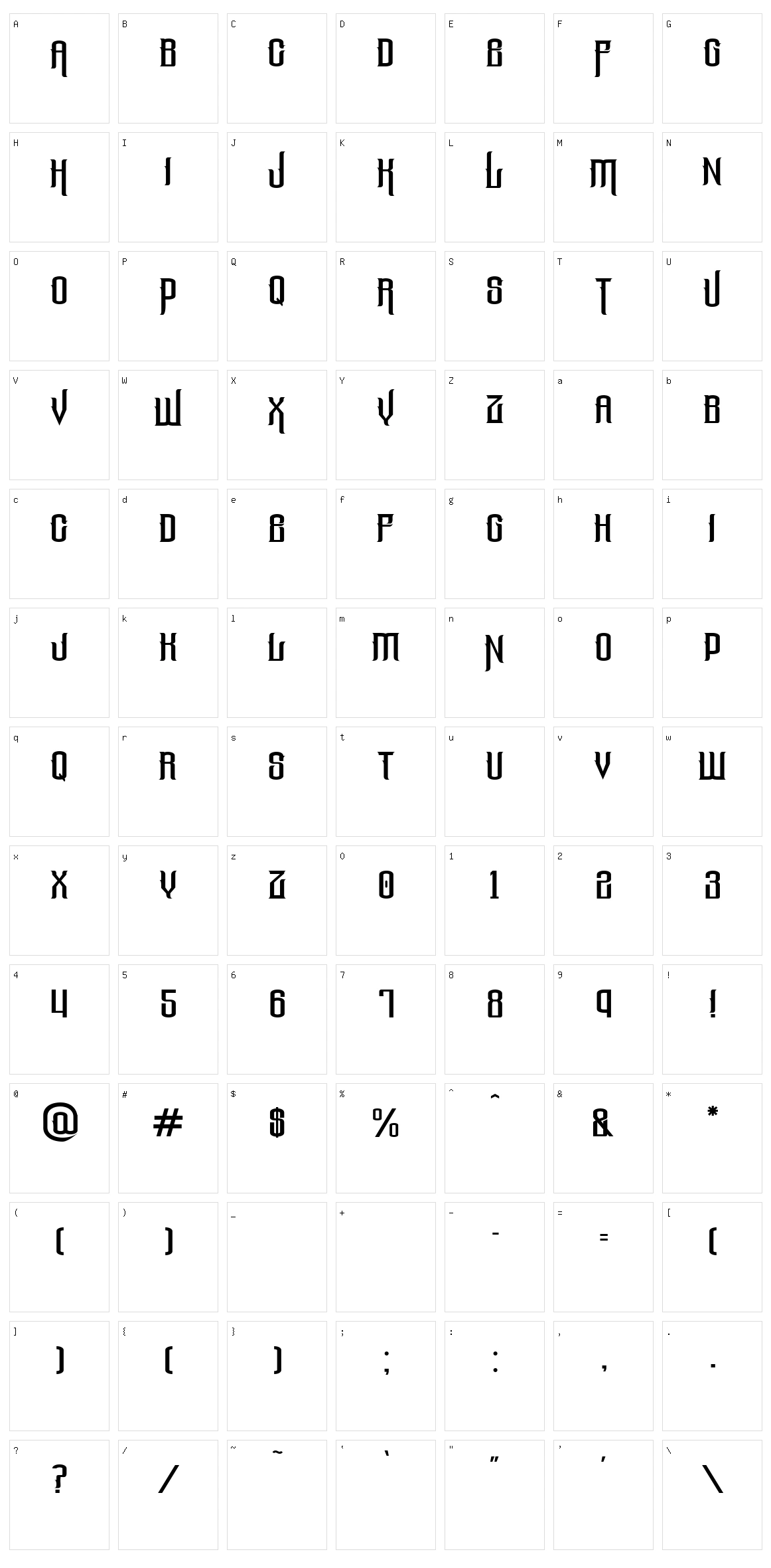 The Lost Canyon Character Set