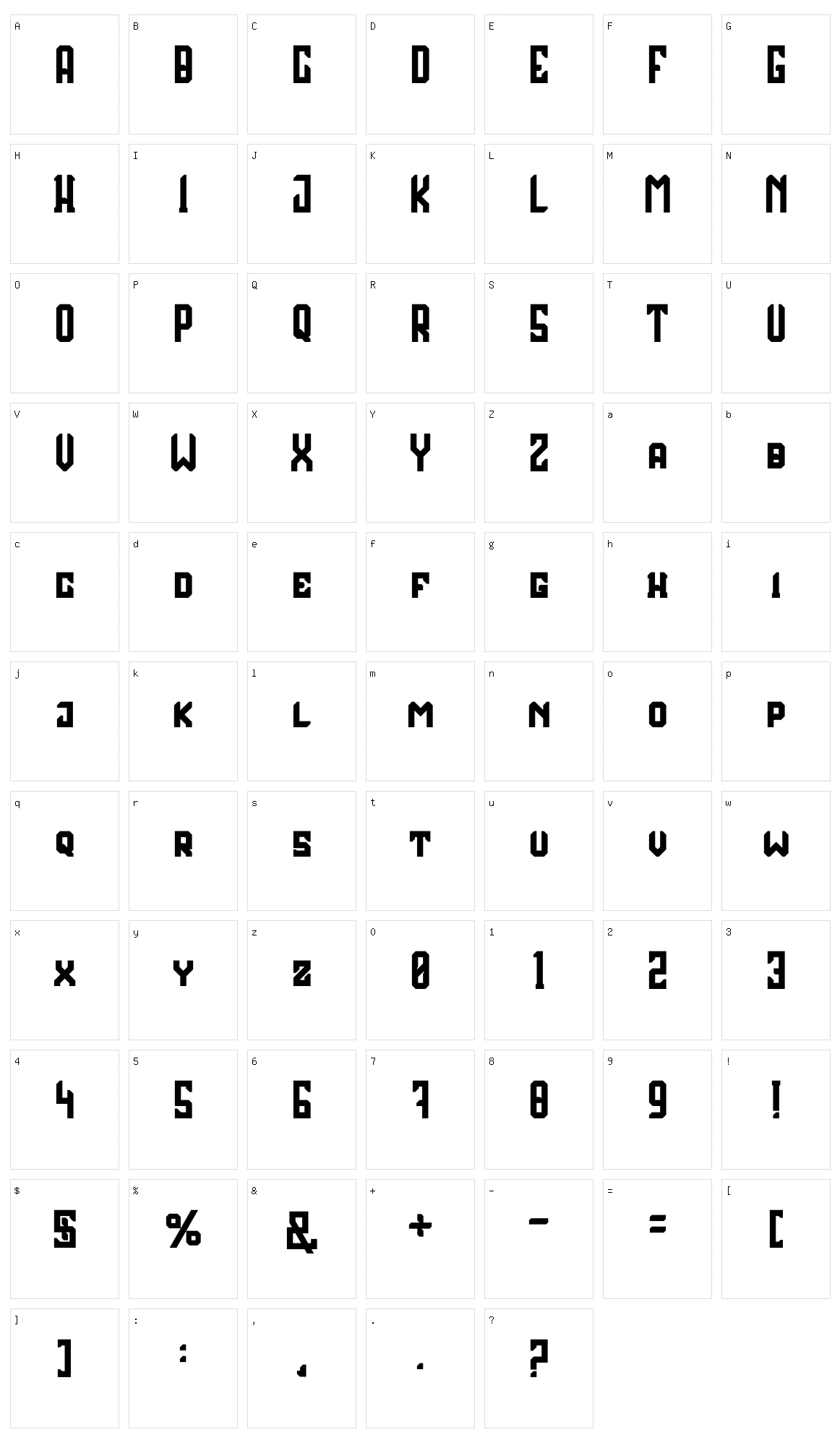 Theroar Character Set