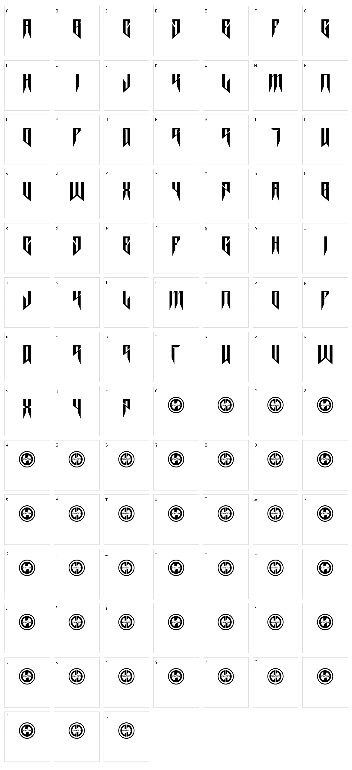 Thrash it Character Set