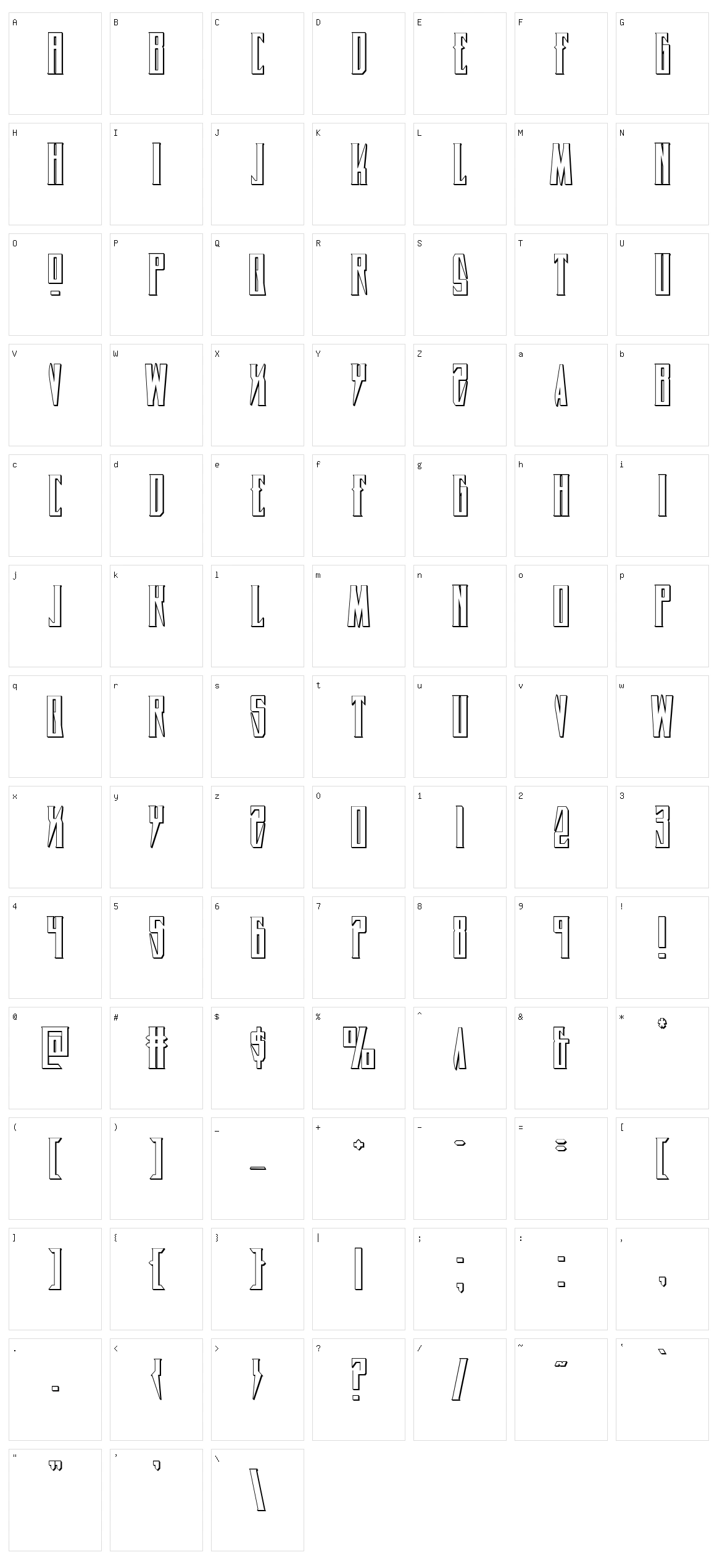 Timberwolf Character Set
