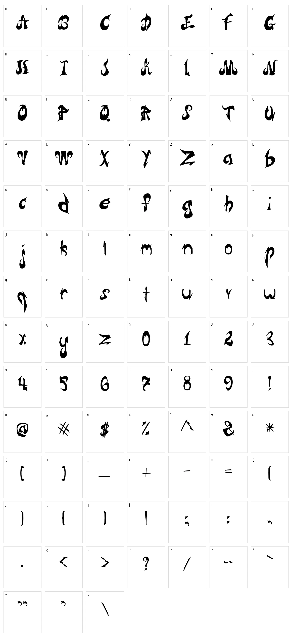 Triffiti Character Set