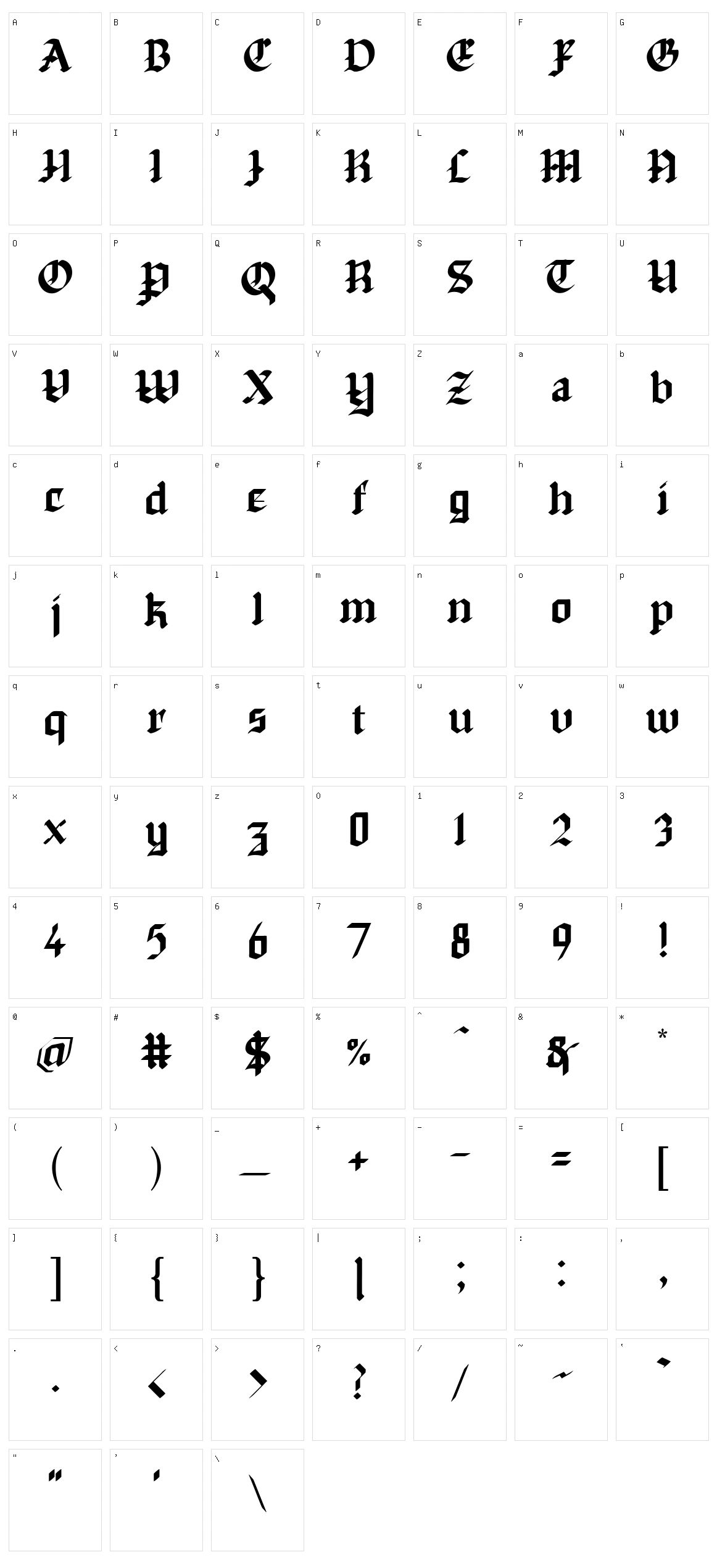 TS Chapinero Character Set