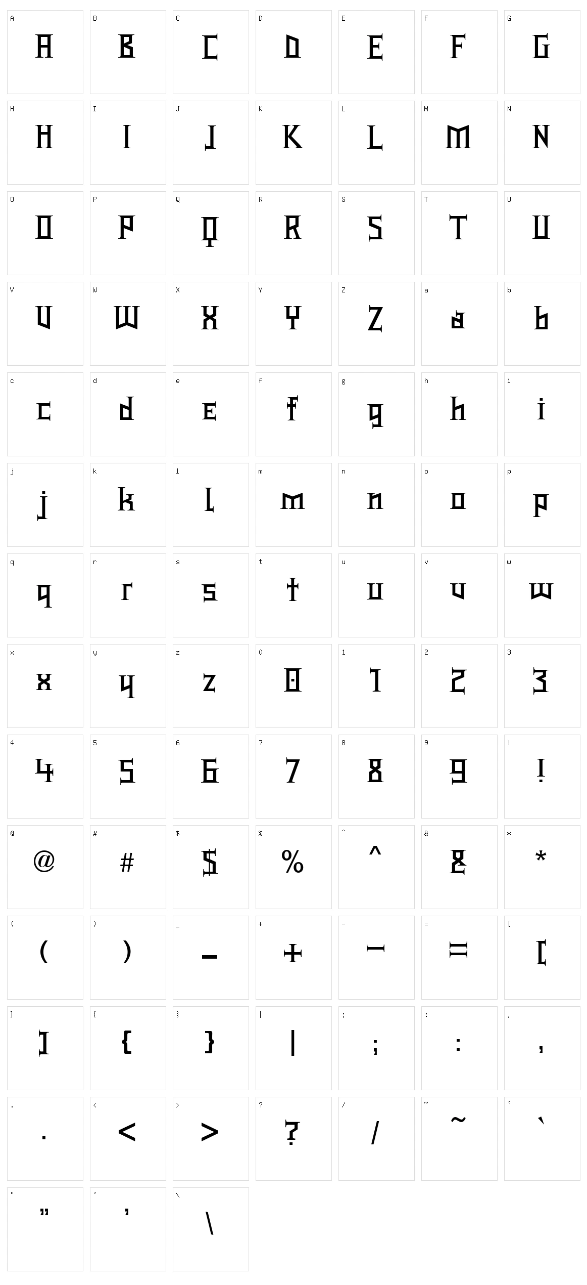 Type Knight Character Set