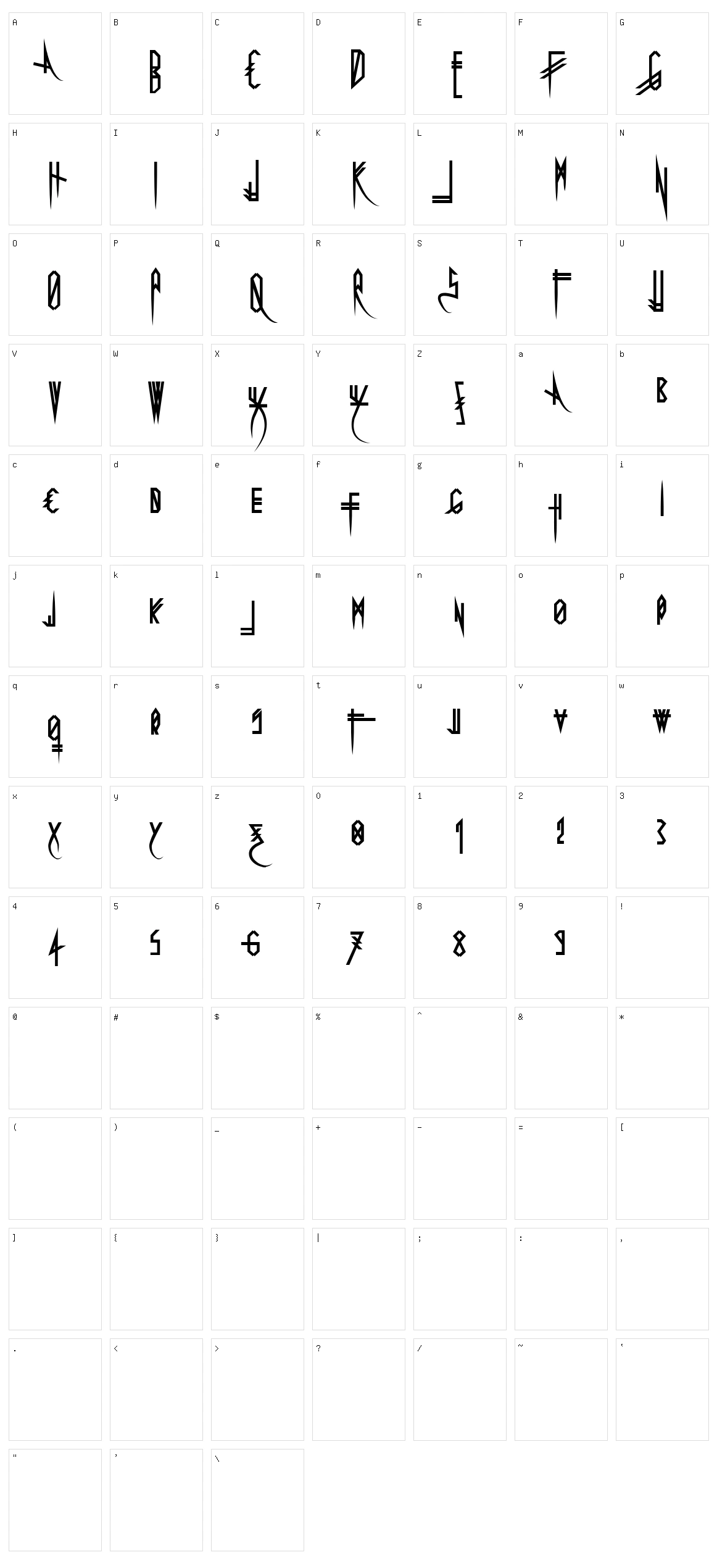 Uglymann Character Set