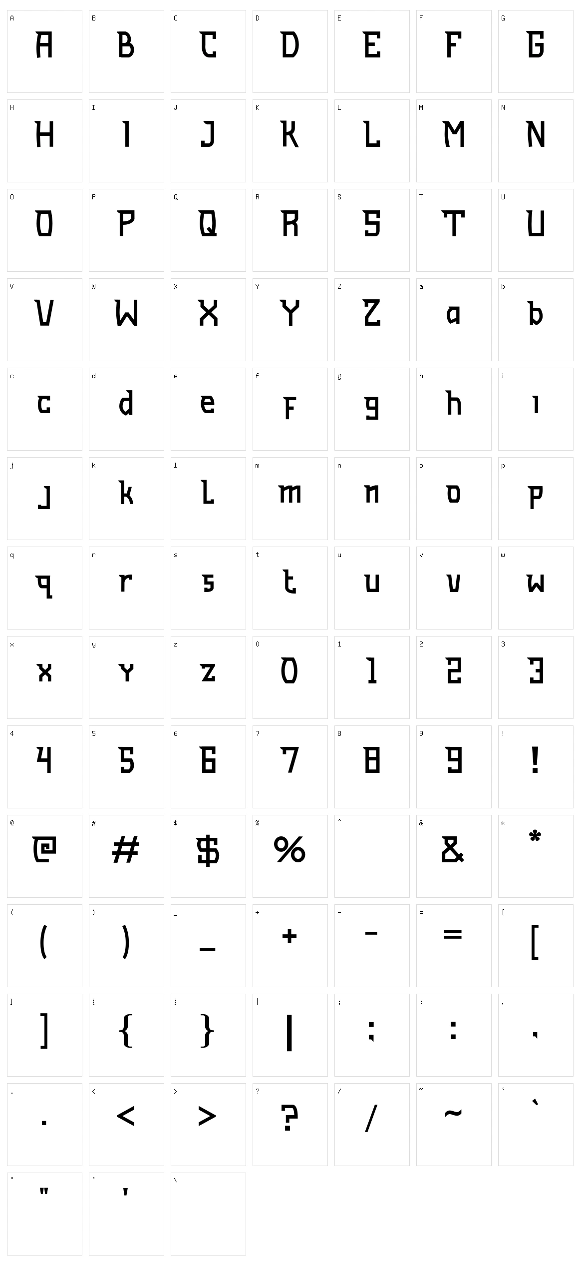 Undergod Character Set