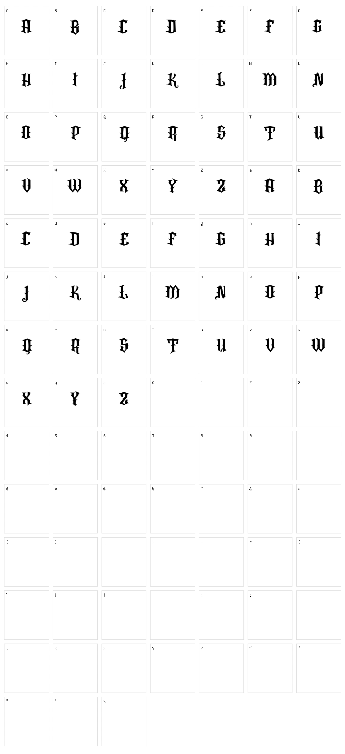 VTKS Rafia Character Set