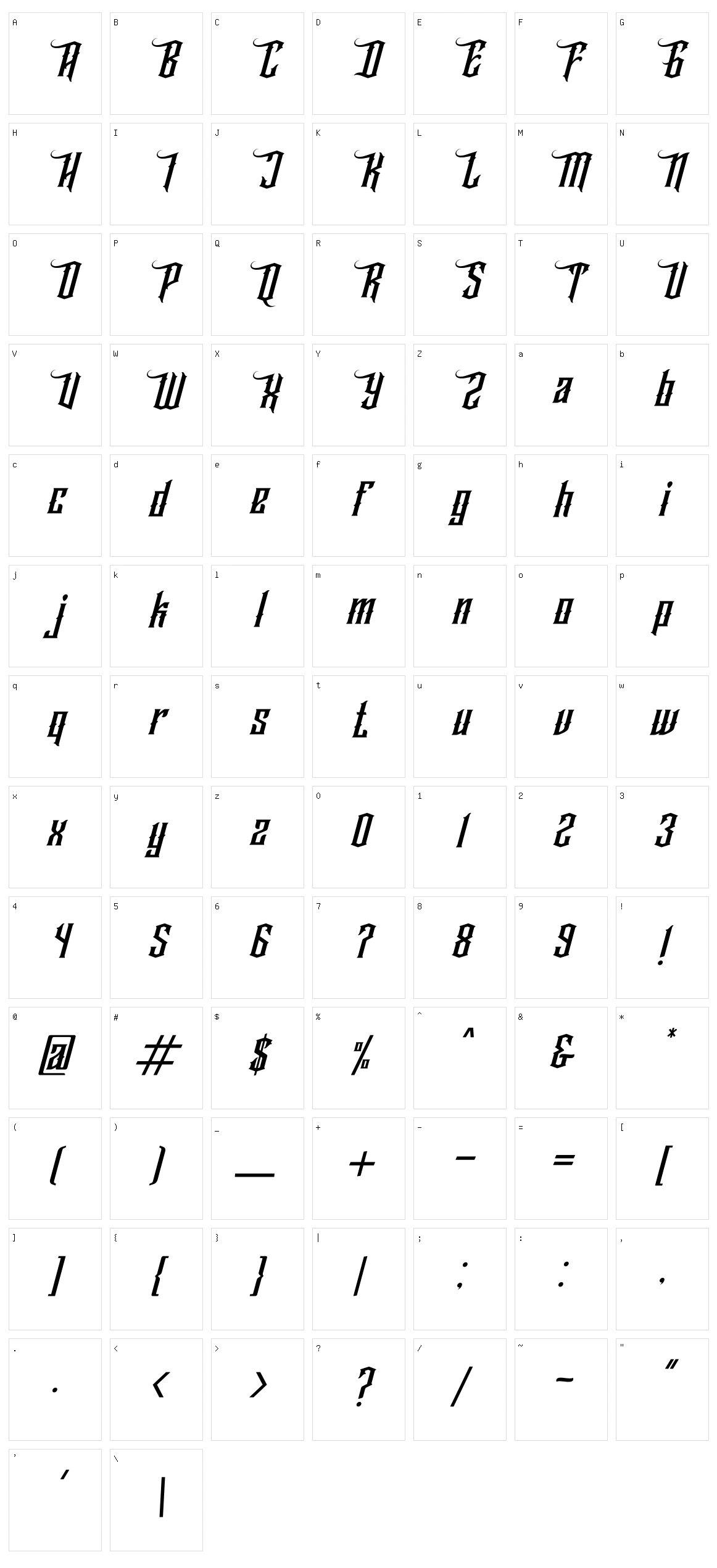 Wallrous Character Set