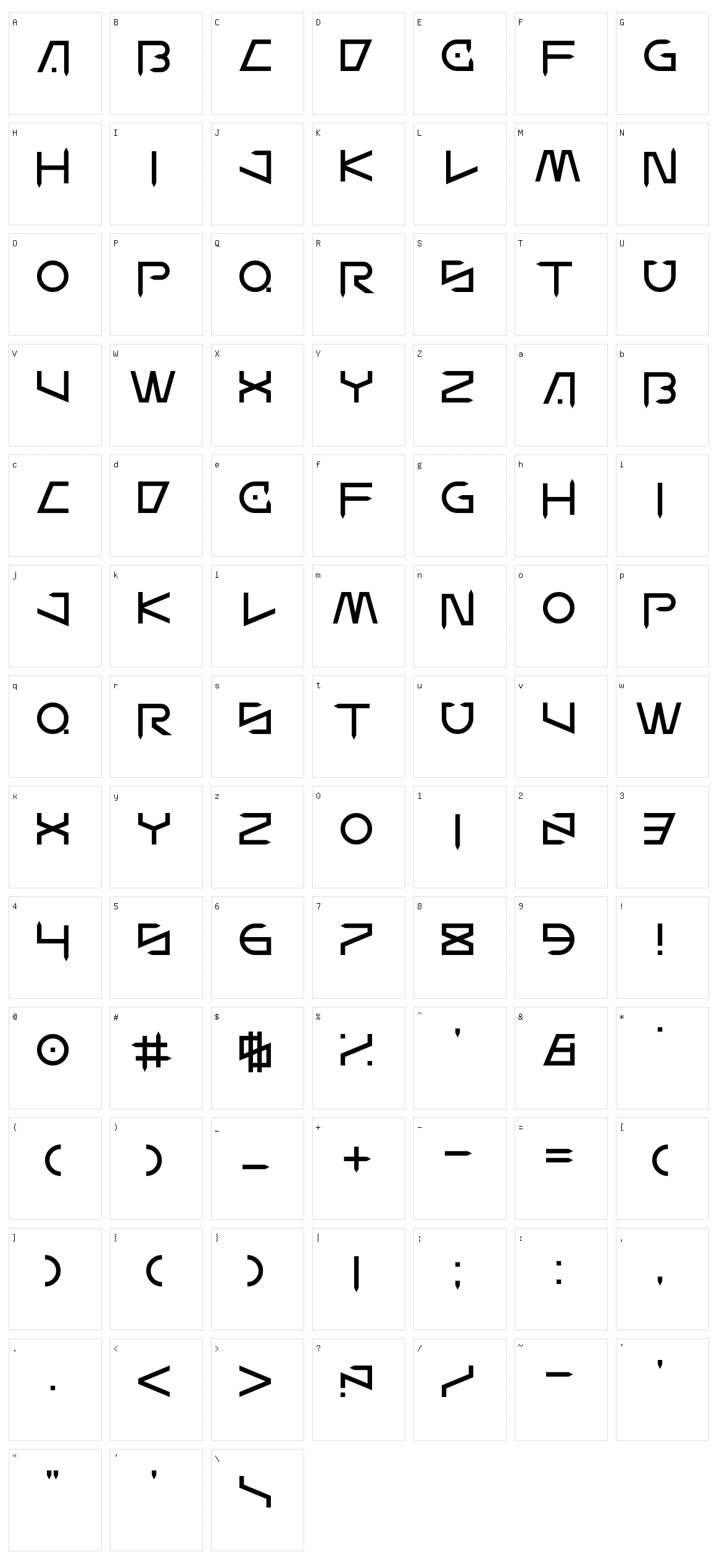 Wander Z Character Set