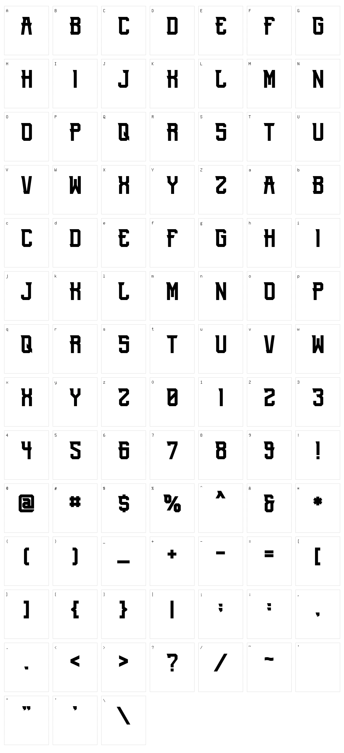 Waruna Character Set