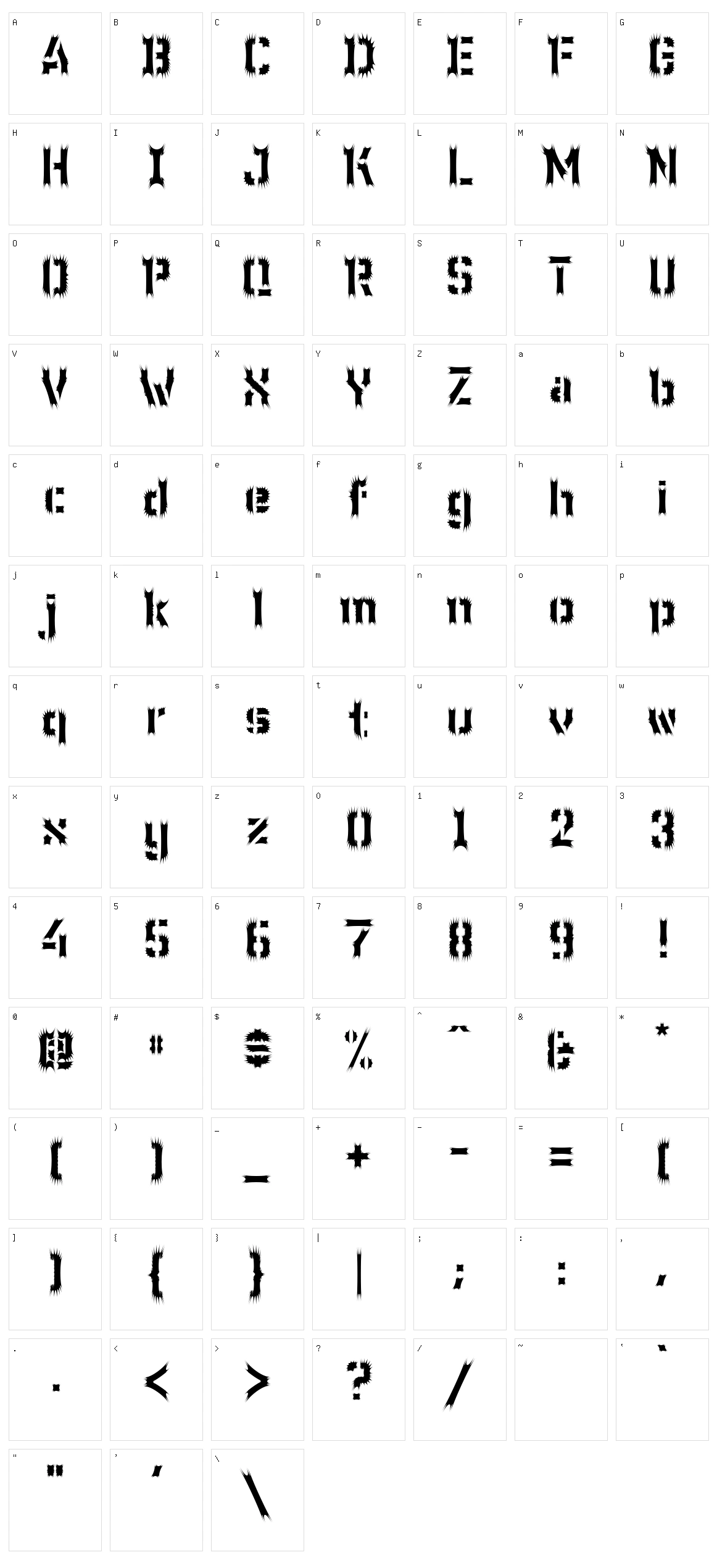 WC Wunderbach Wimpern Bta Character Set