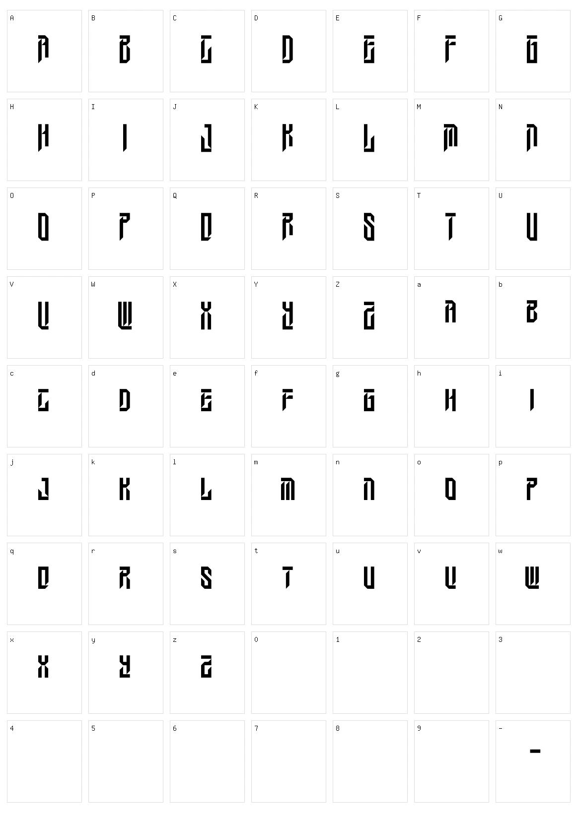 Wesley Gothic Character Set