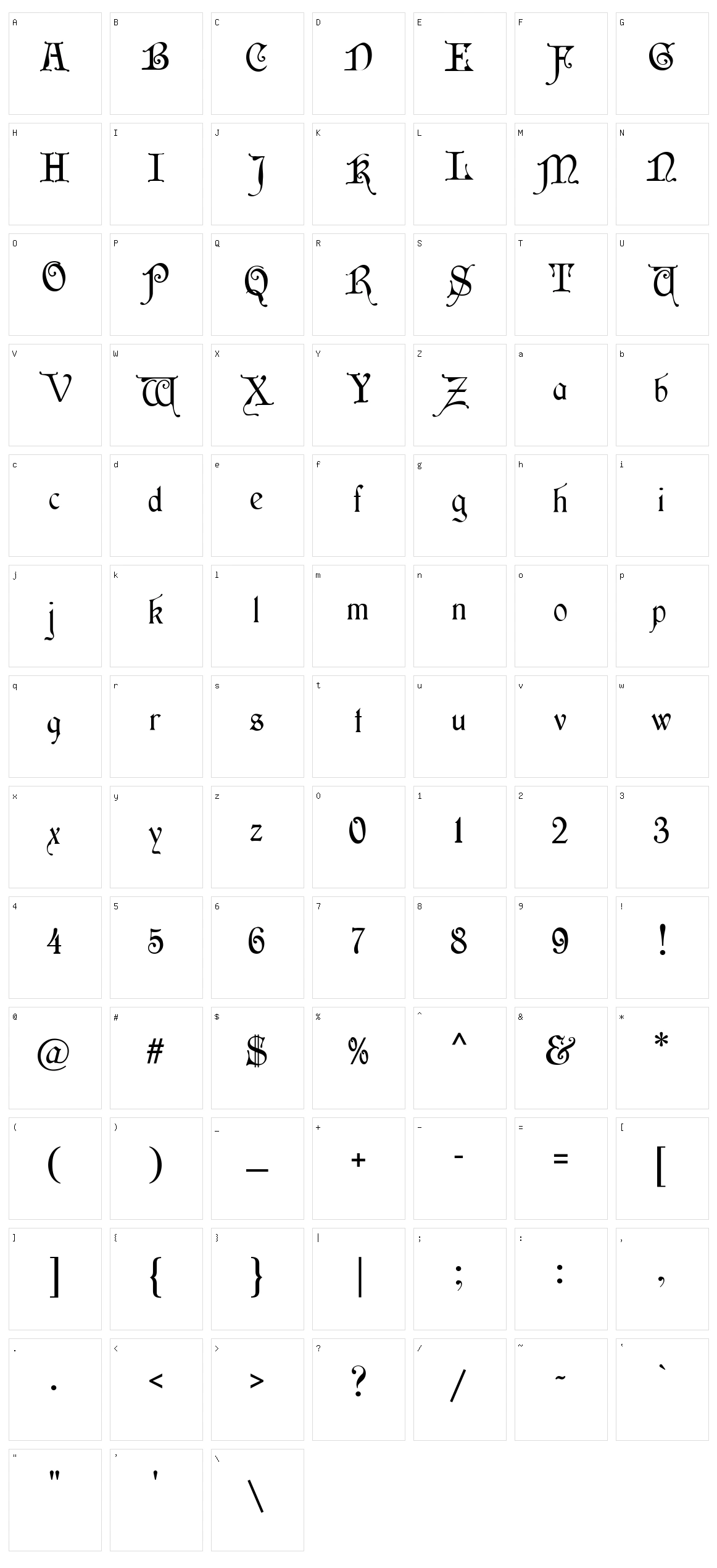 Wish MF Character Set