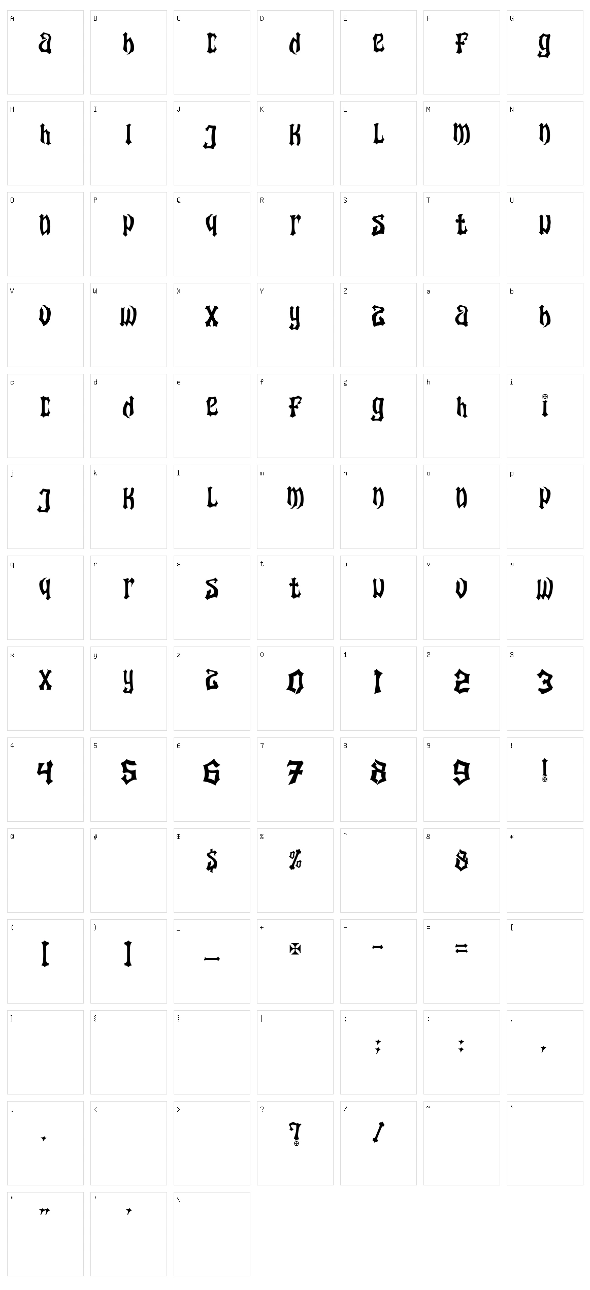 Wolf Bones Character Set