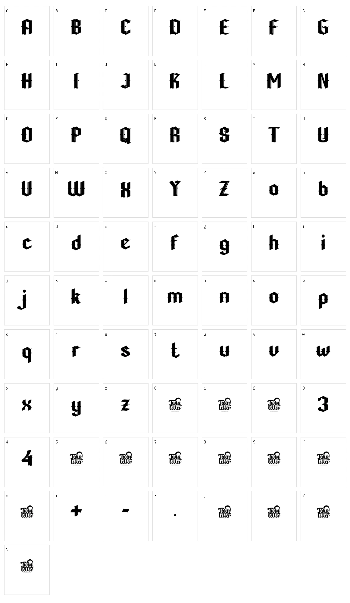 Wushin Character Set