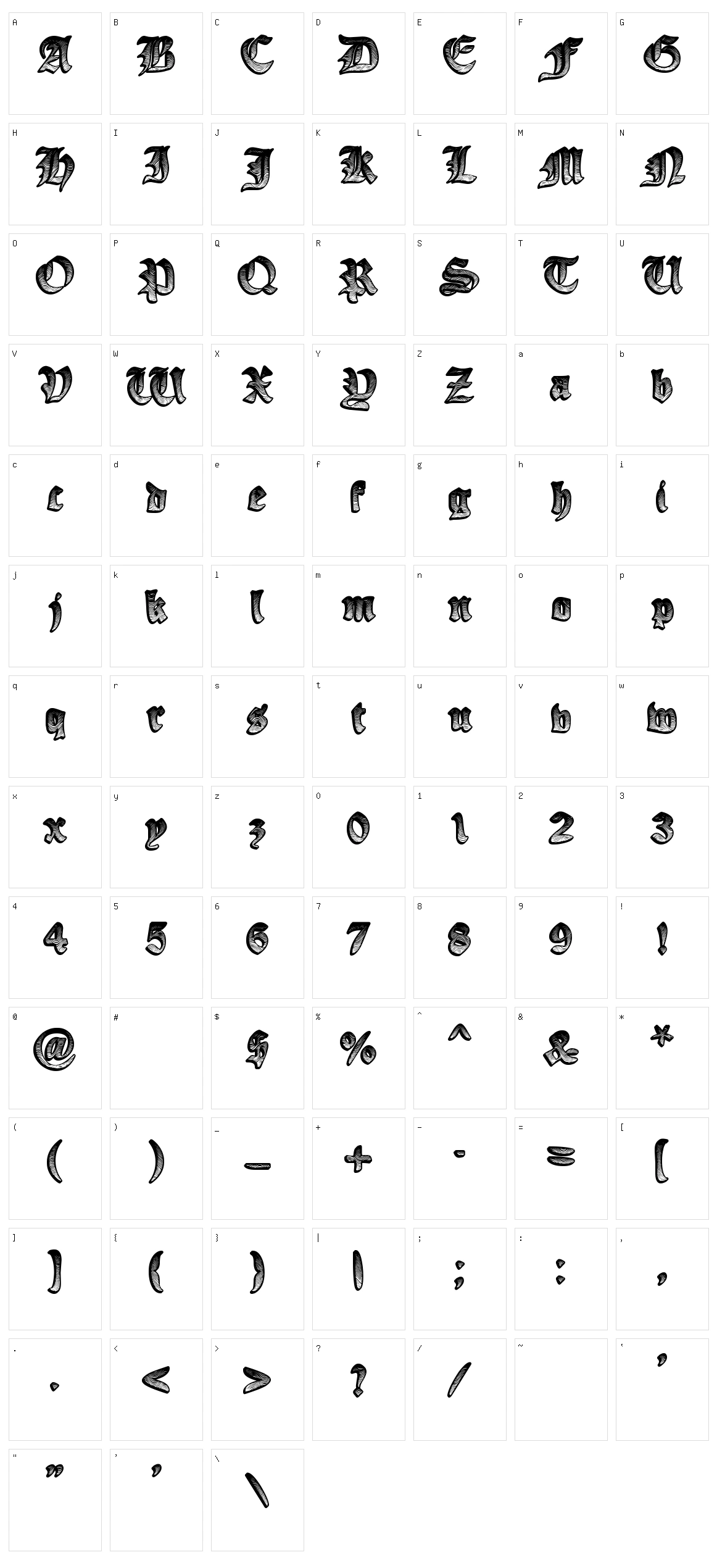 Ye Olde Oak Character Set