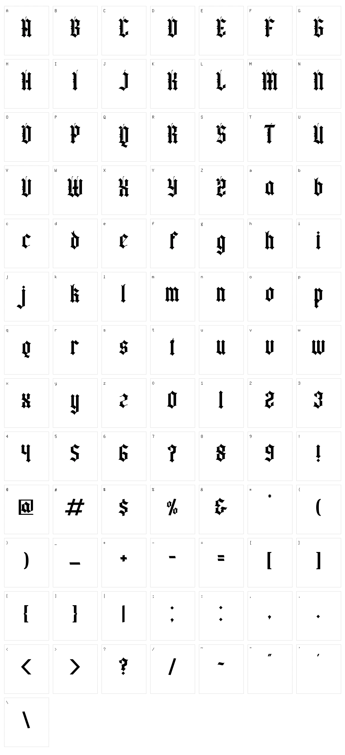 Yugitoy Character Set