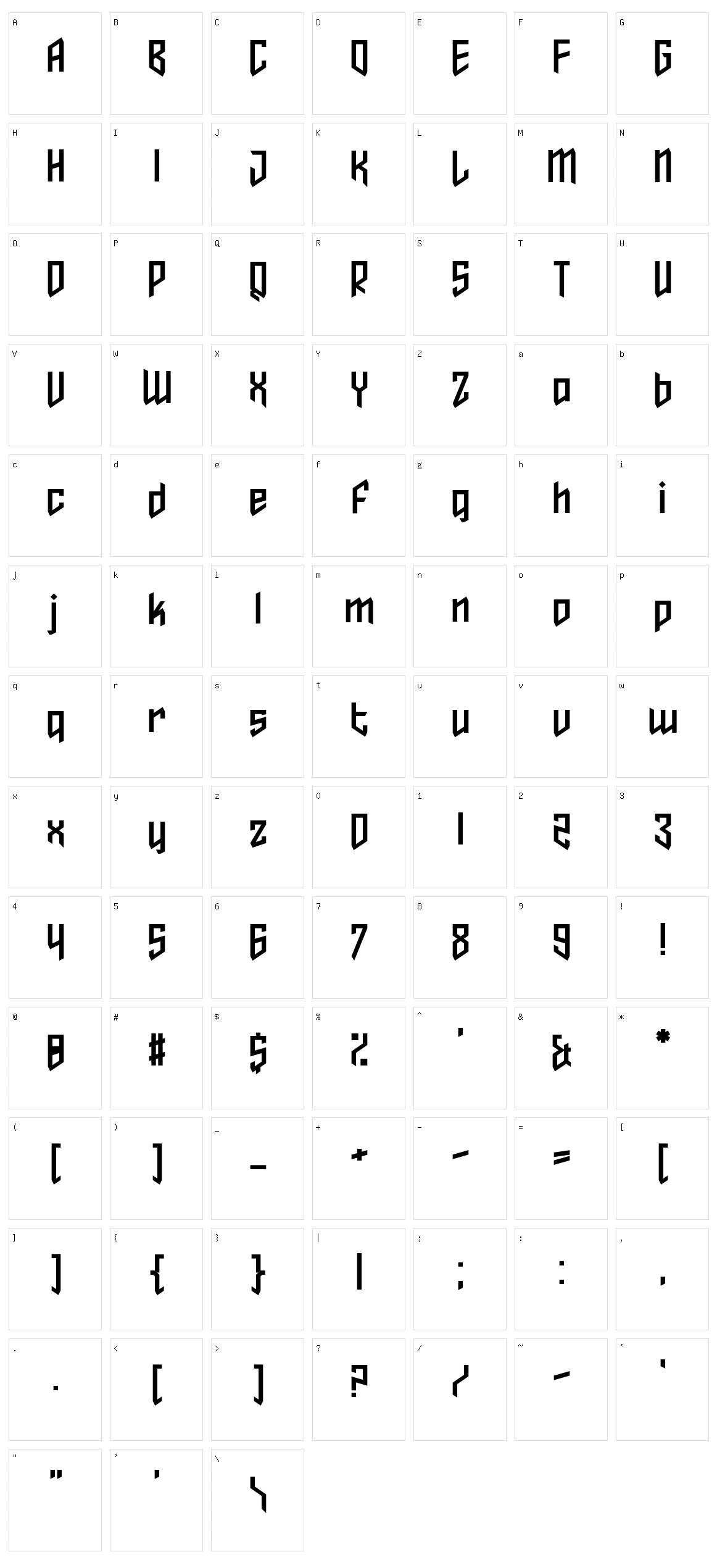 Zdyk Virgo Character Set