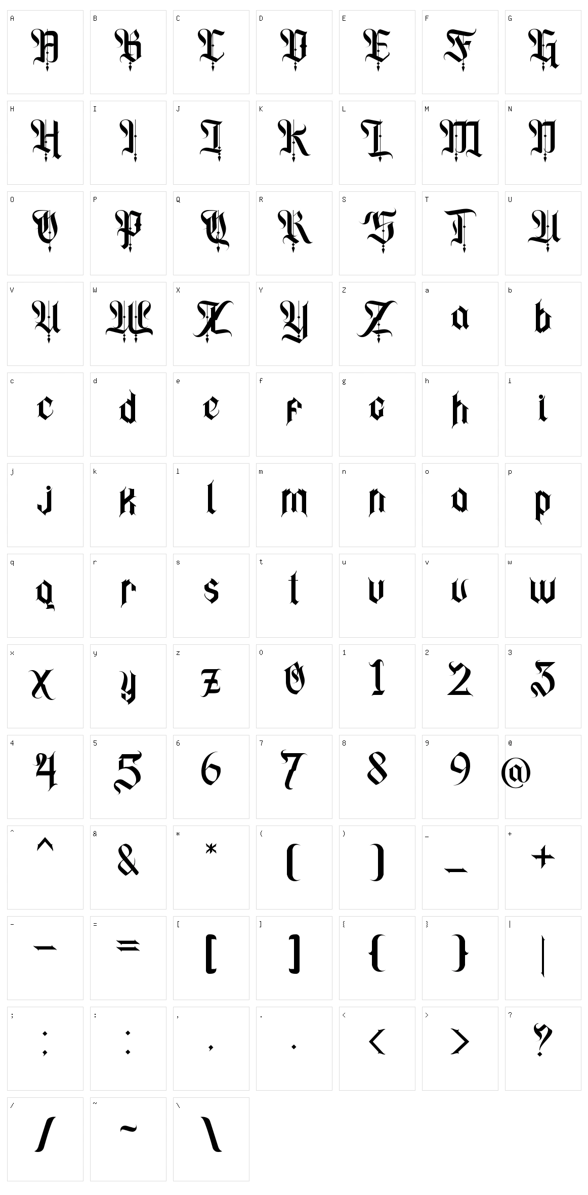 Zepplines Character Set