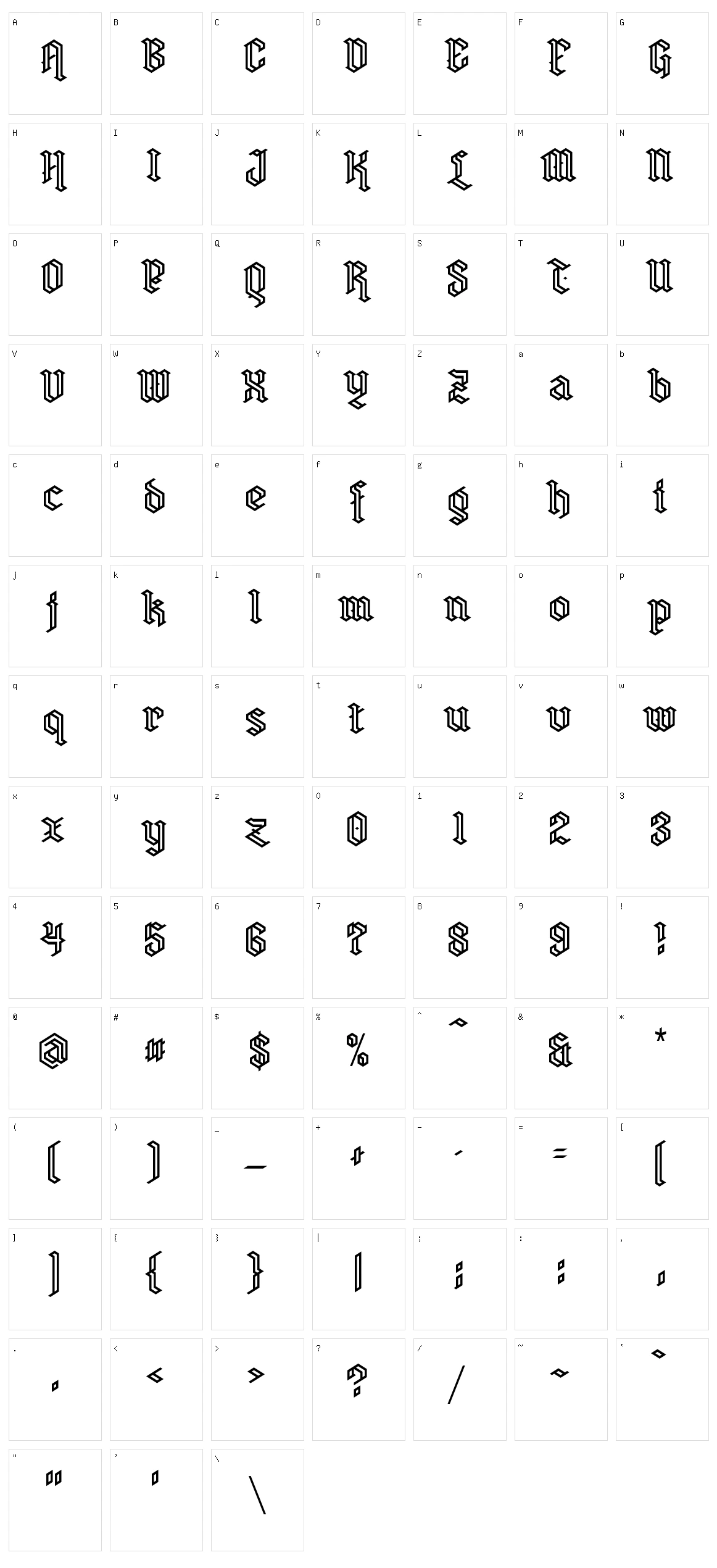 Zerbeer eYe FS Character Set