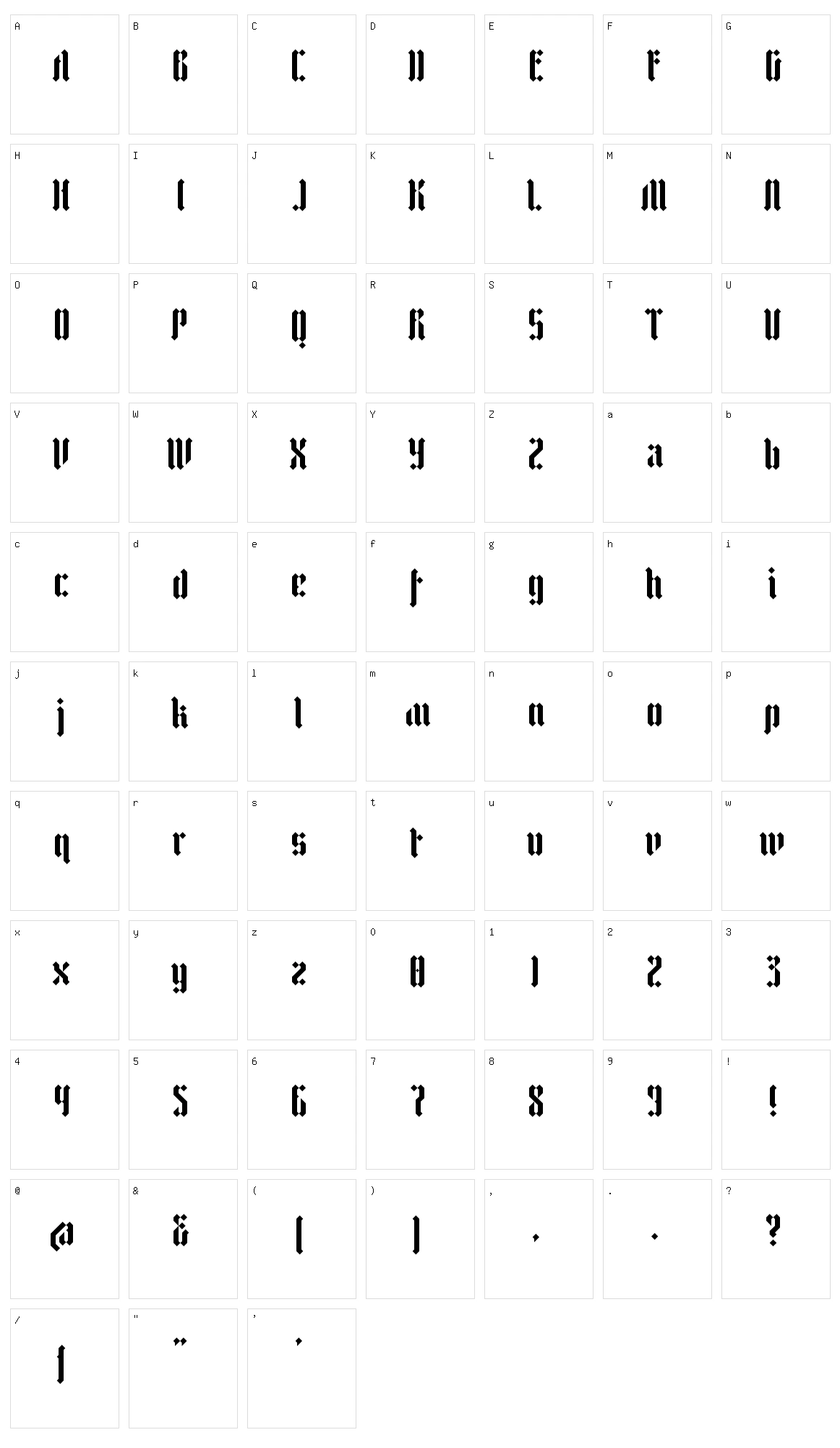 Zfraktur Eye fs Character Set