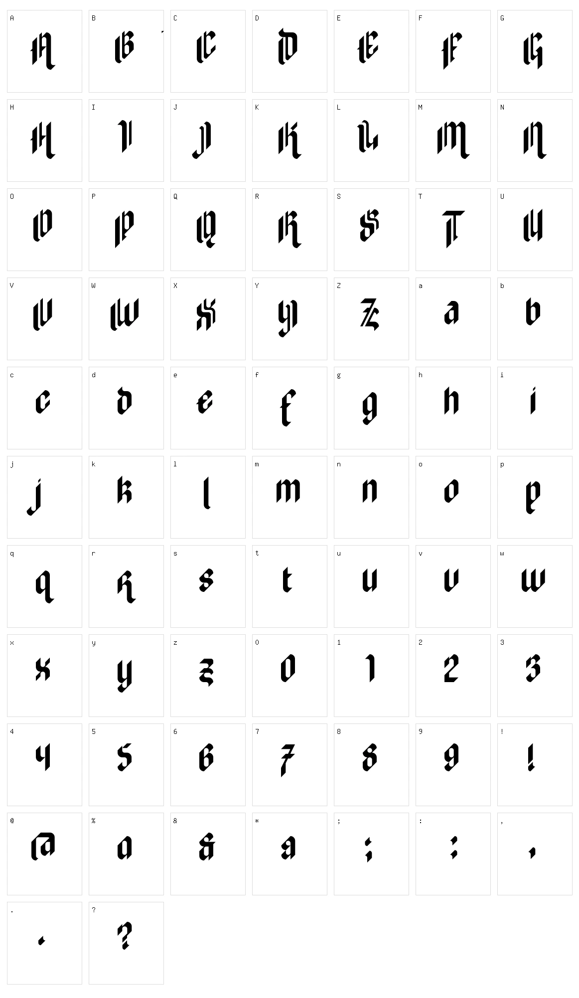 Zilverstone Eye Character Set