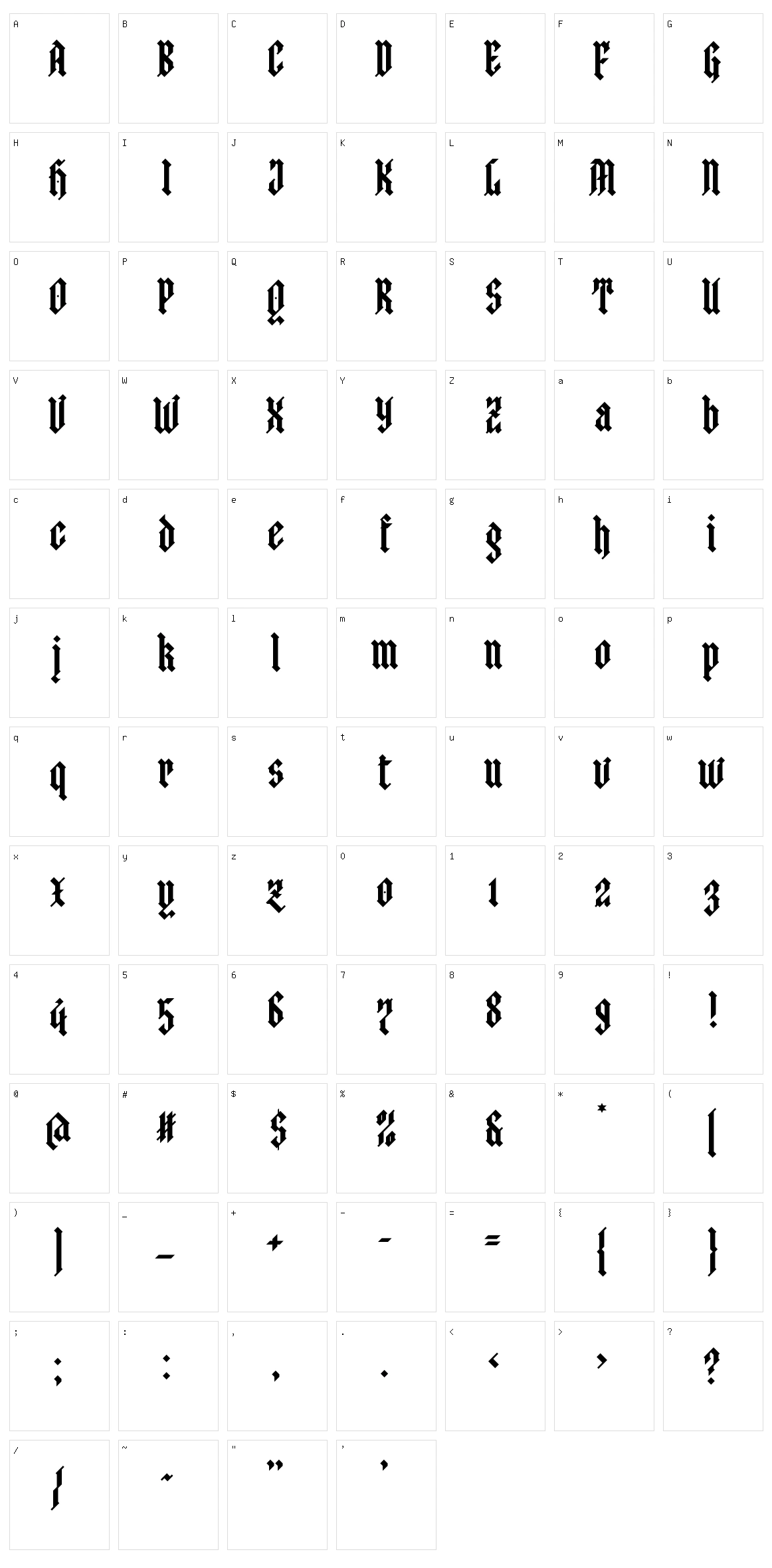 Zinople eYe FS Character Set