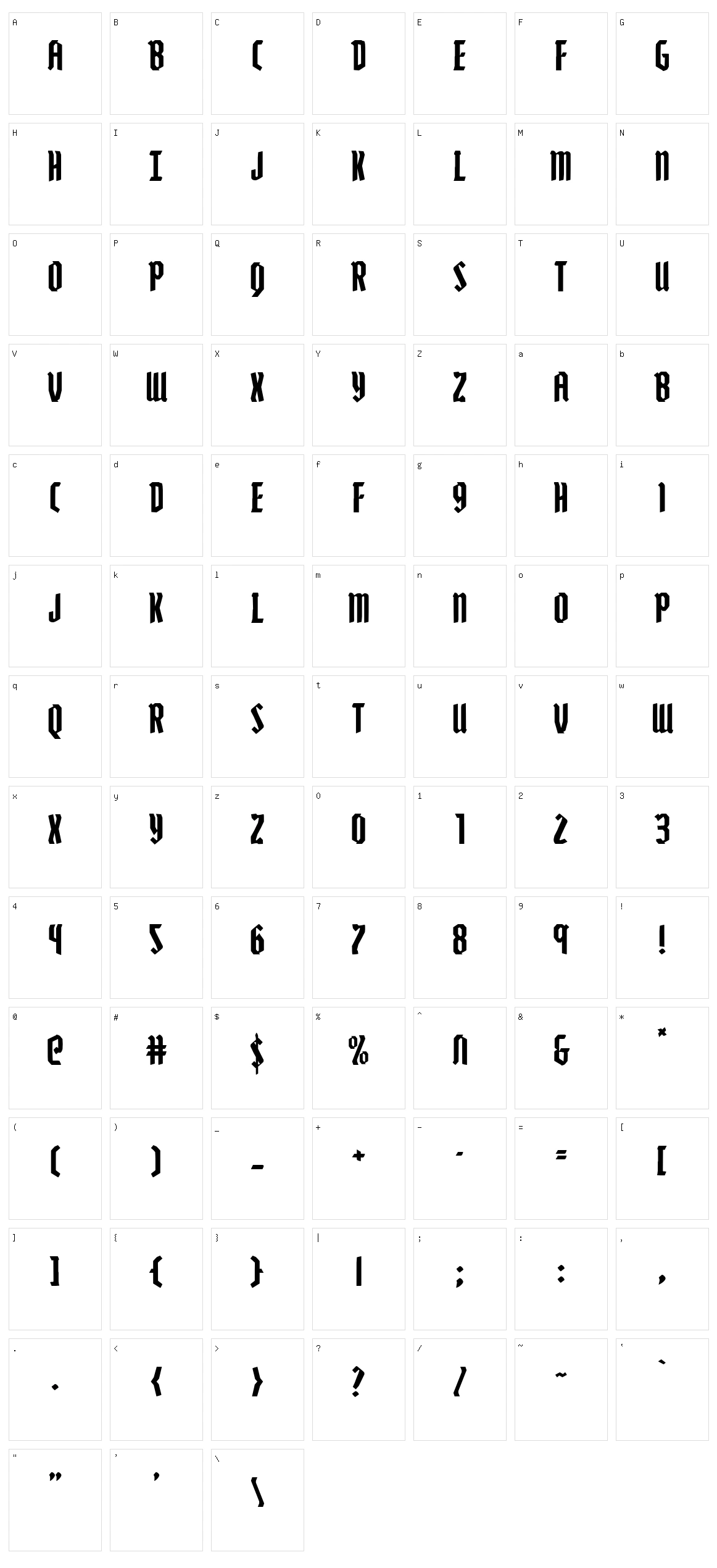 Zollern Character Set