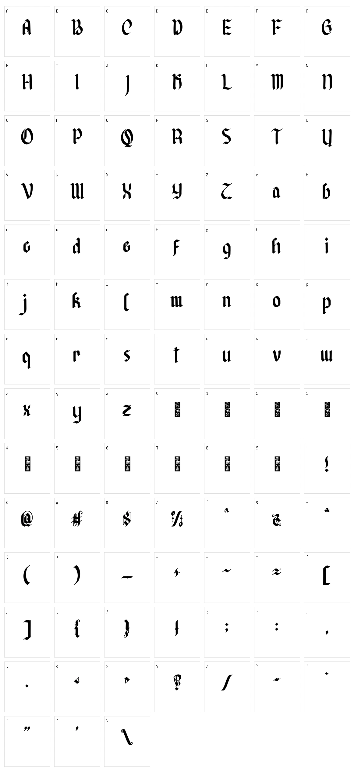 Afterkilly Character Set