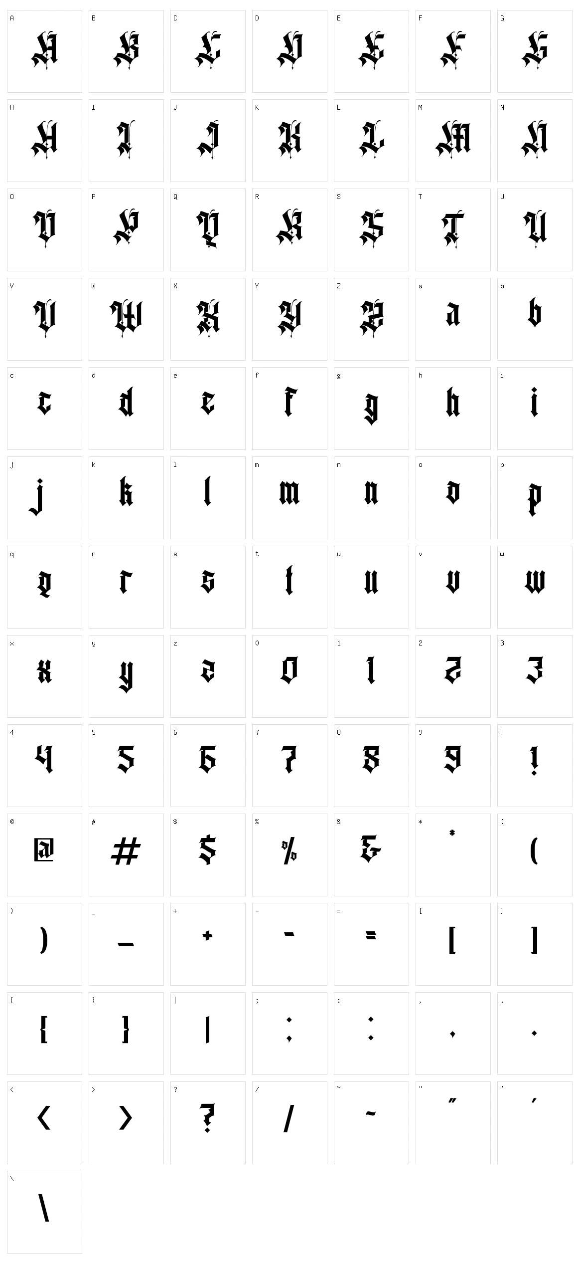 Agathiqy Character Set