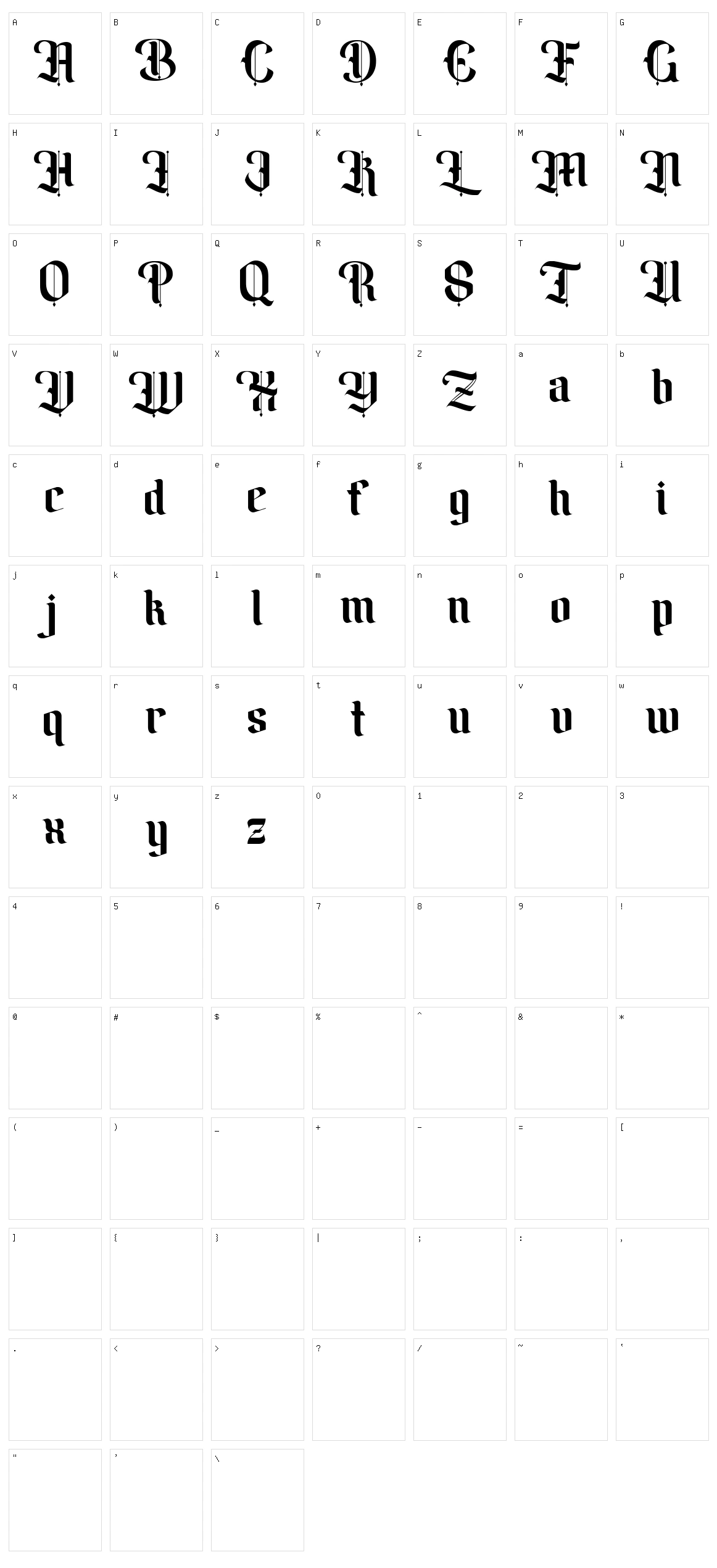 Amika Blackletter Character Set