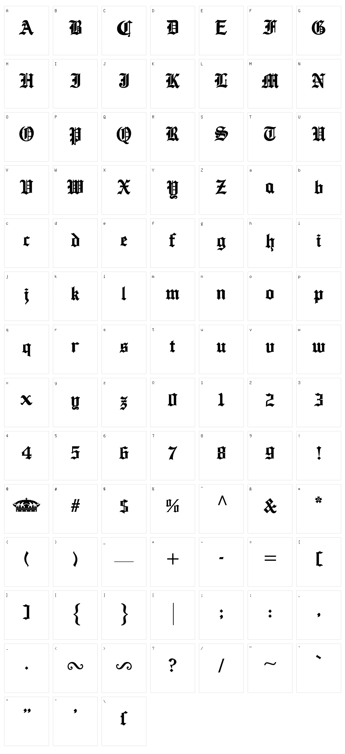 Ancient Character Set