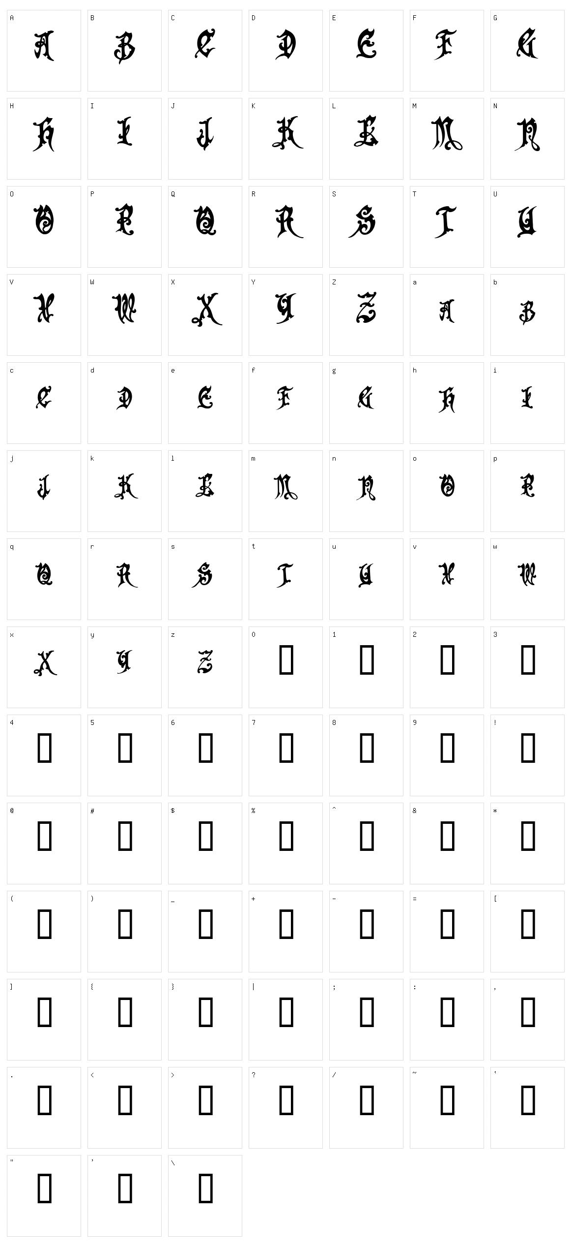 Apollyon Character Set