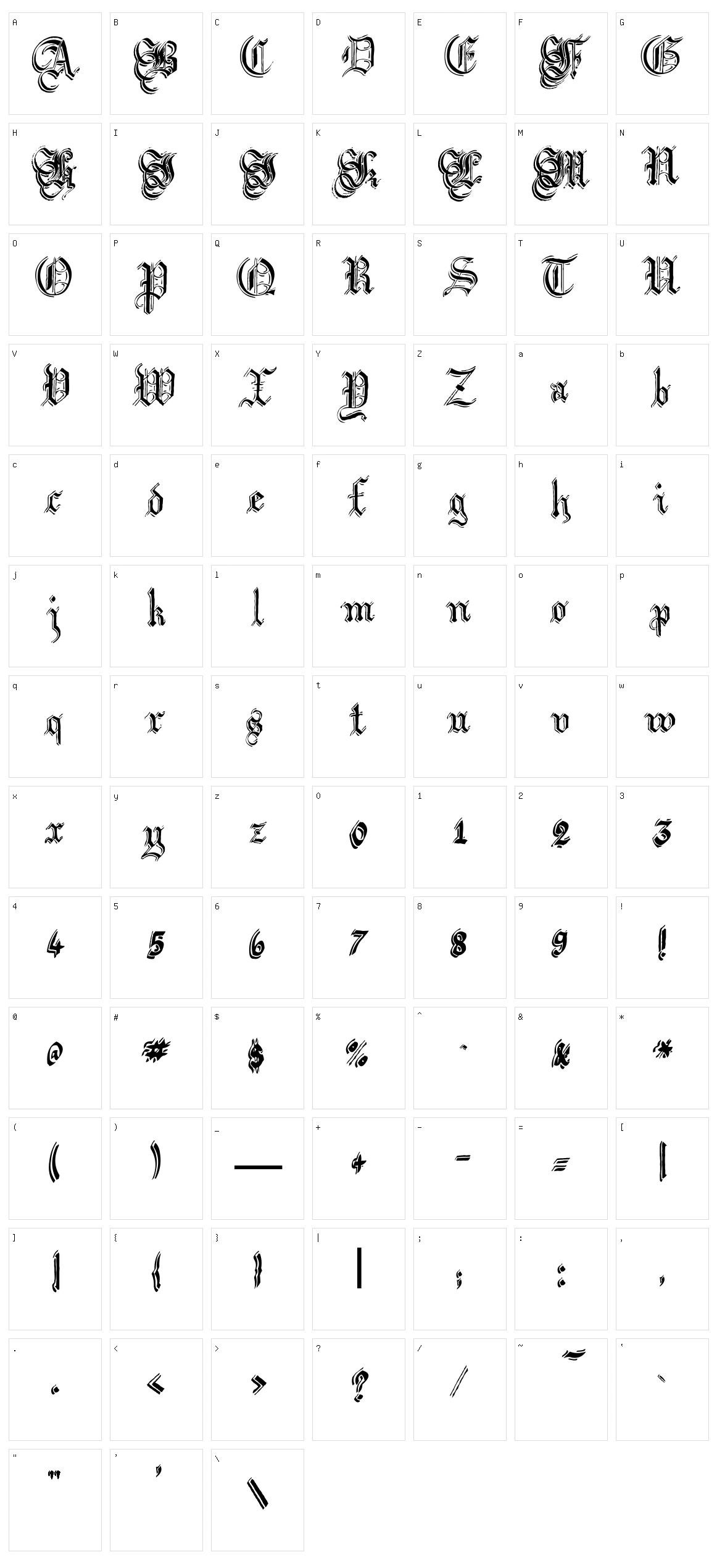 Argor Flahm Scaqh Character Set