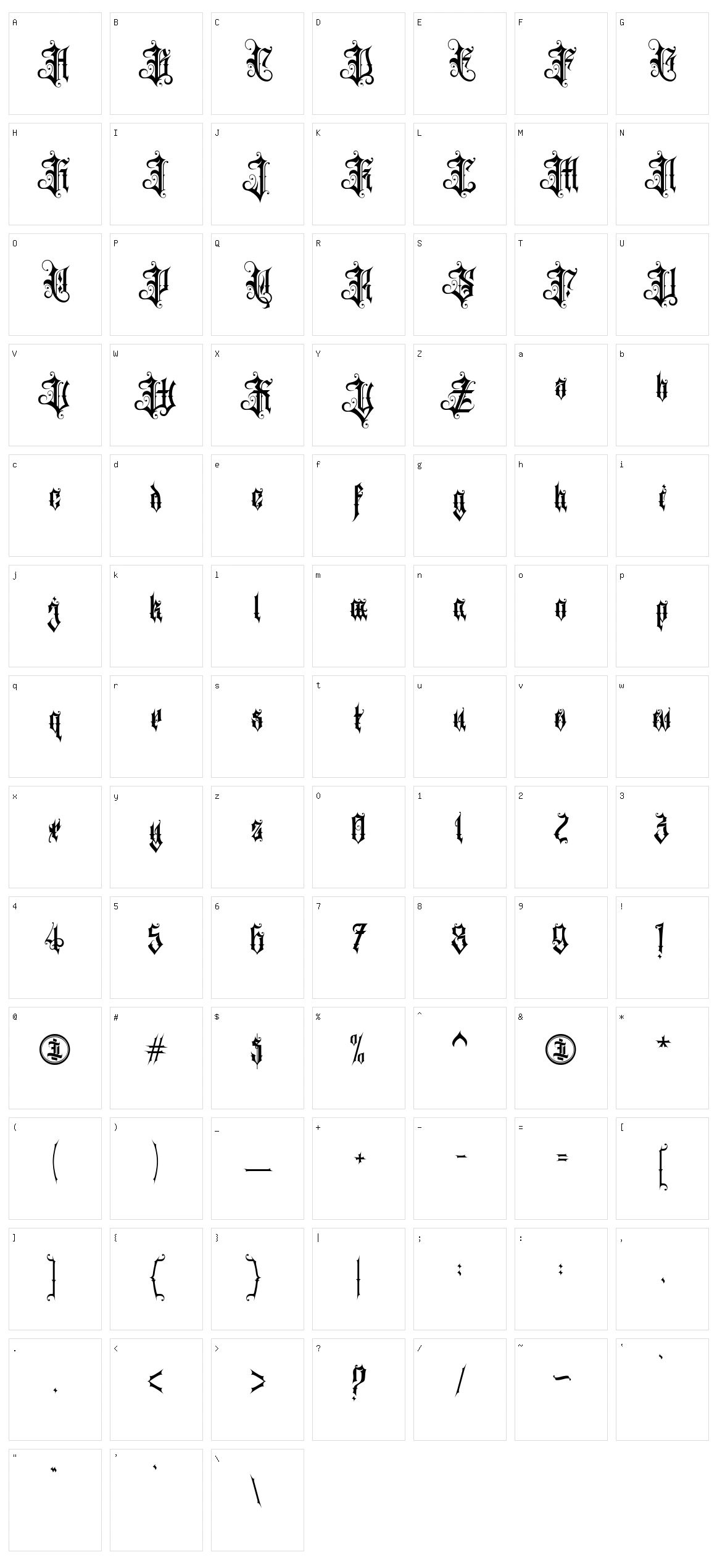 Auxtera Circa Character Set