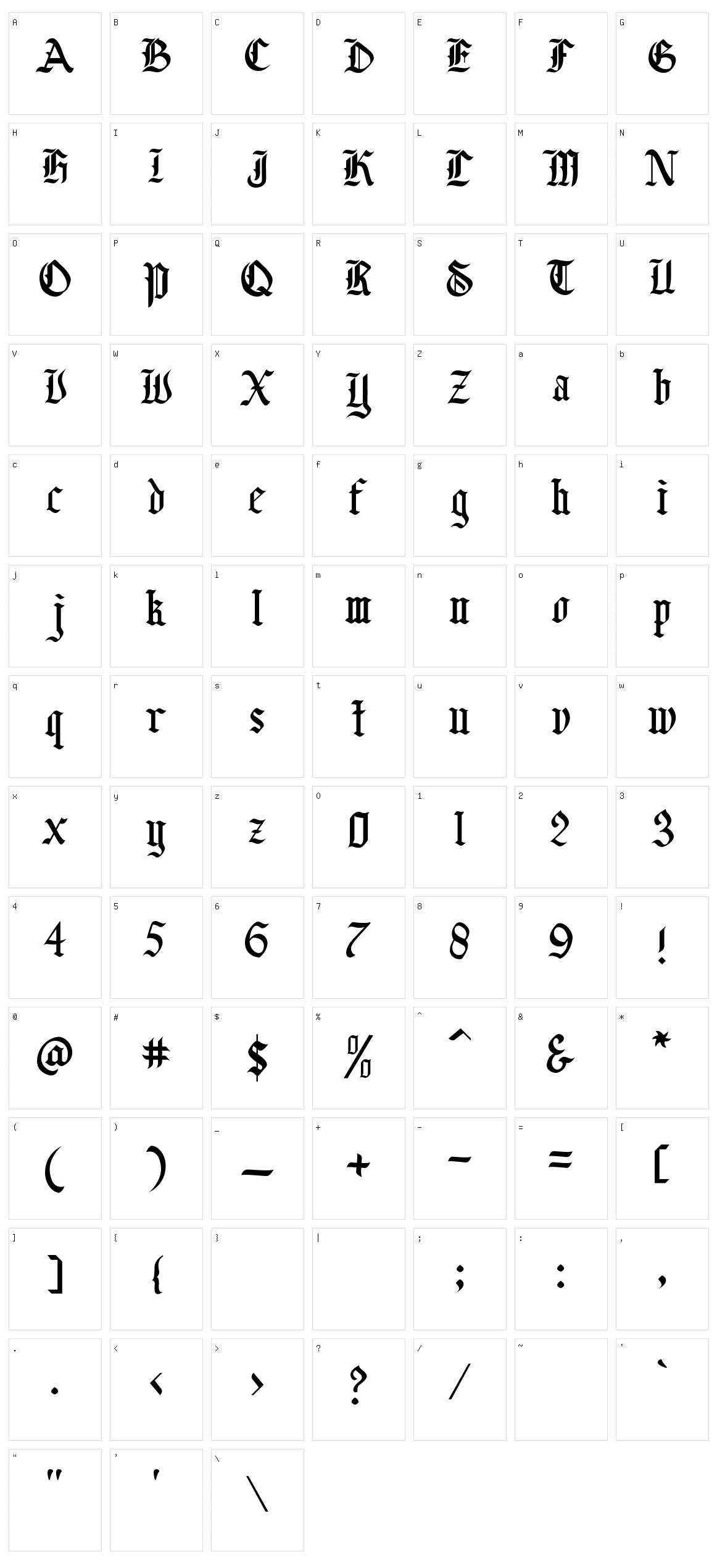 Baliga Character Set