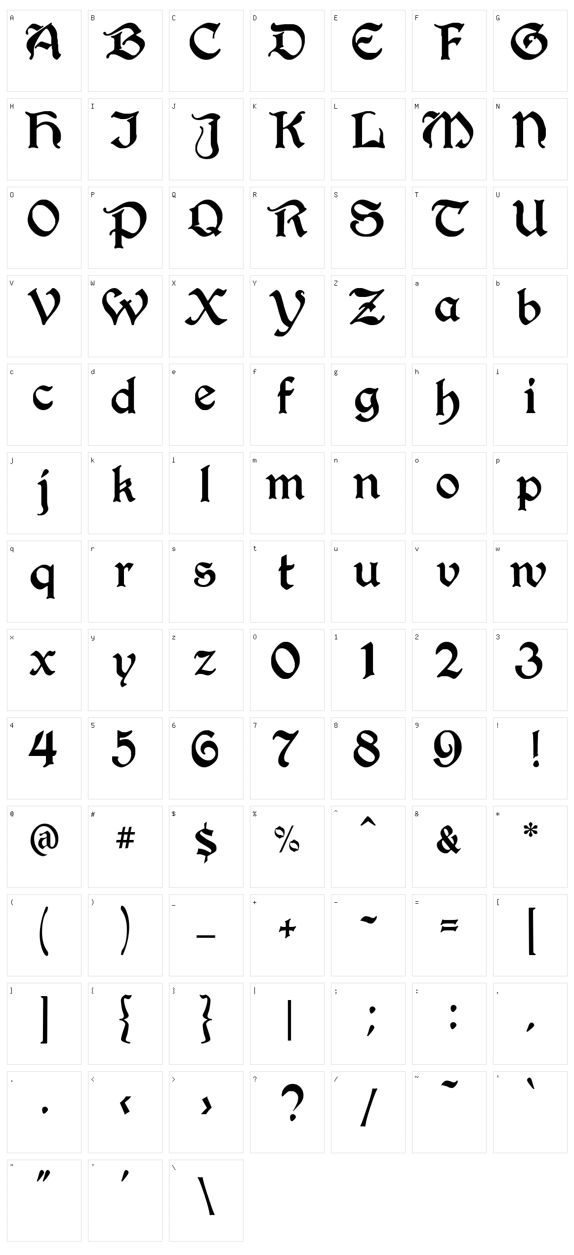 Berry Rotunda Character Set