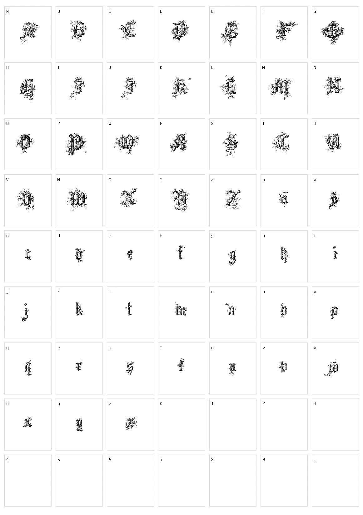 Black Forest Character Set