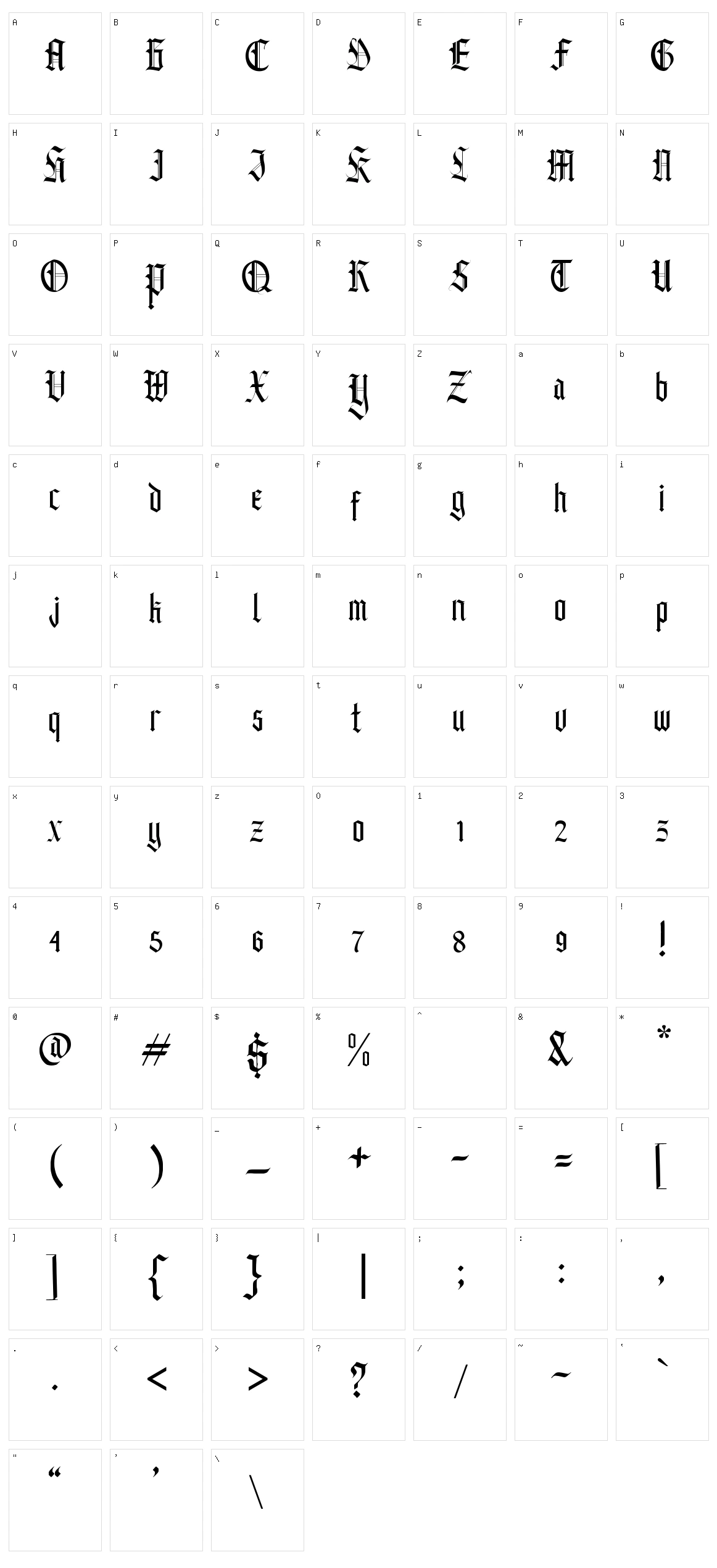 Black Knight Character Set