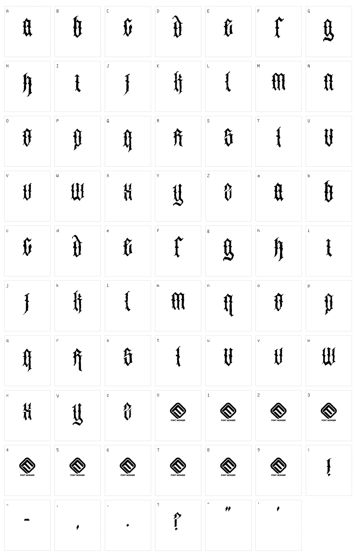 Brodequin Character Set