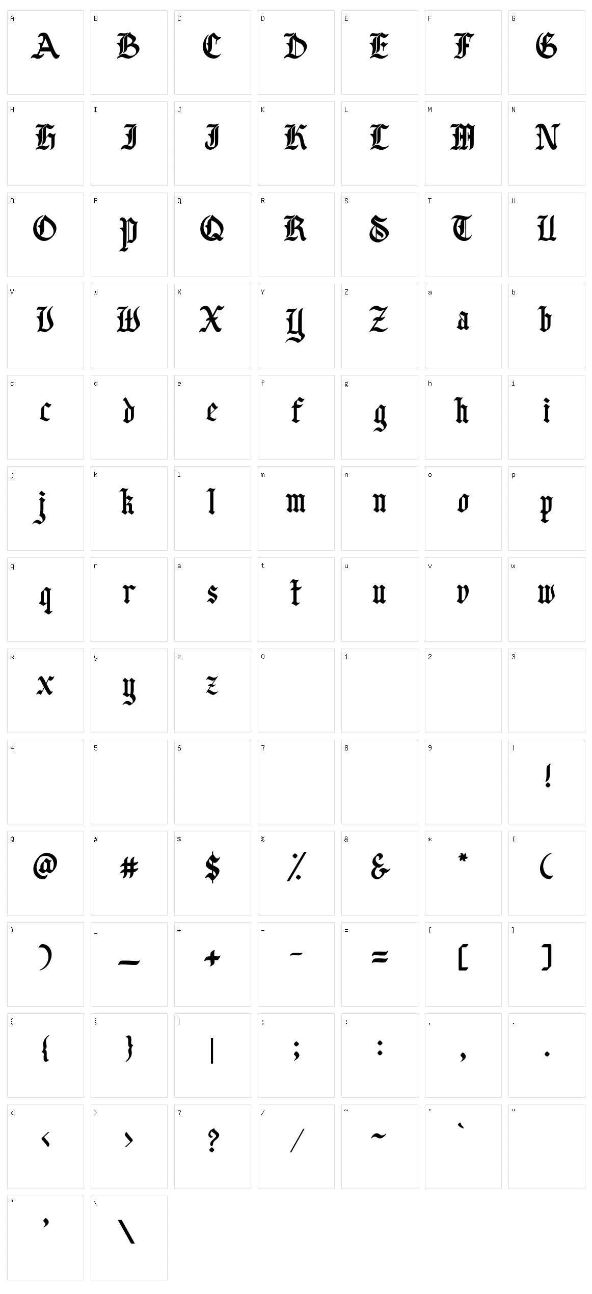 Bugheds Character Set