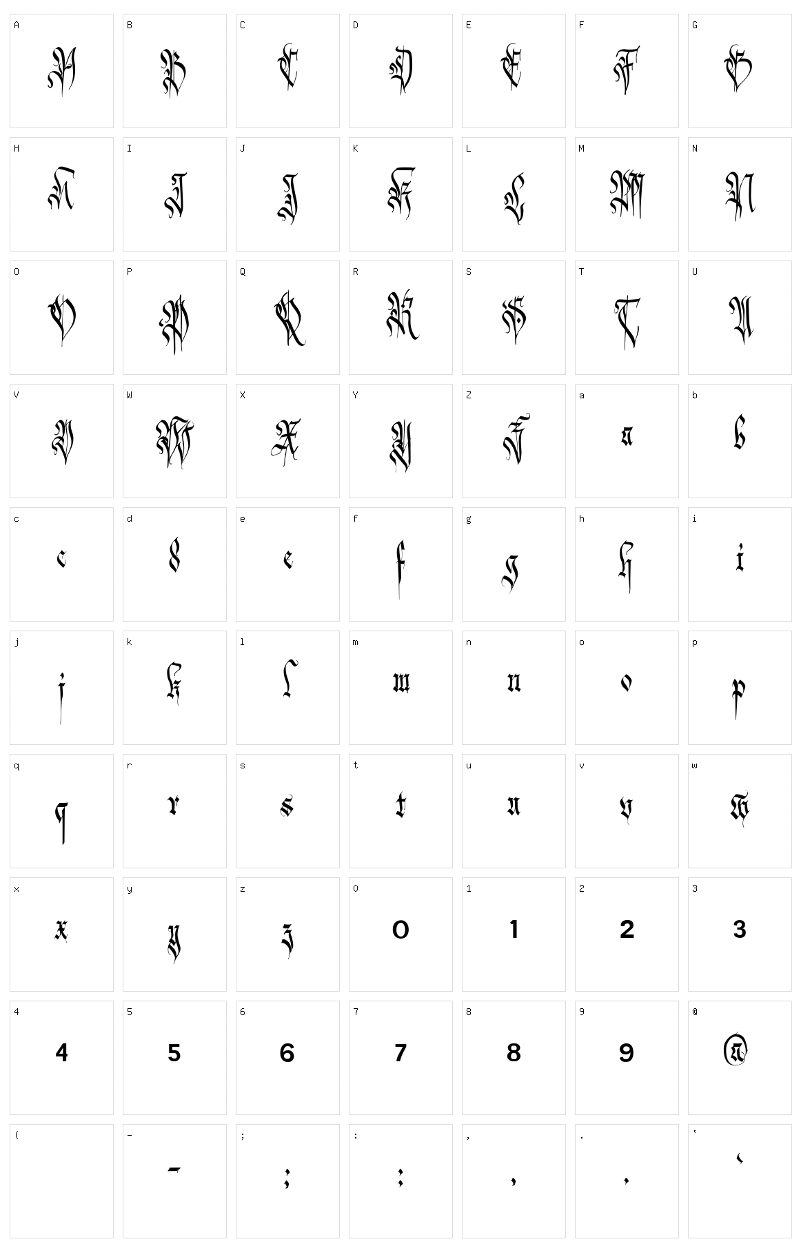 Carmilia Character Set