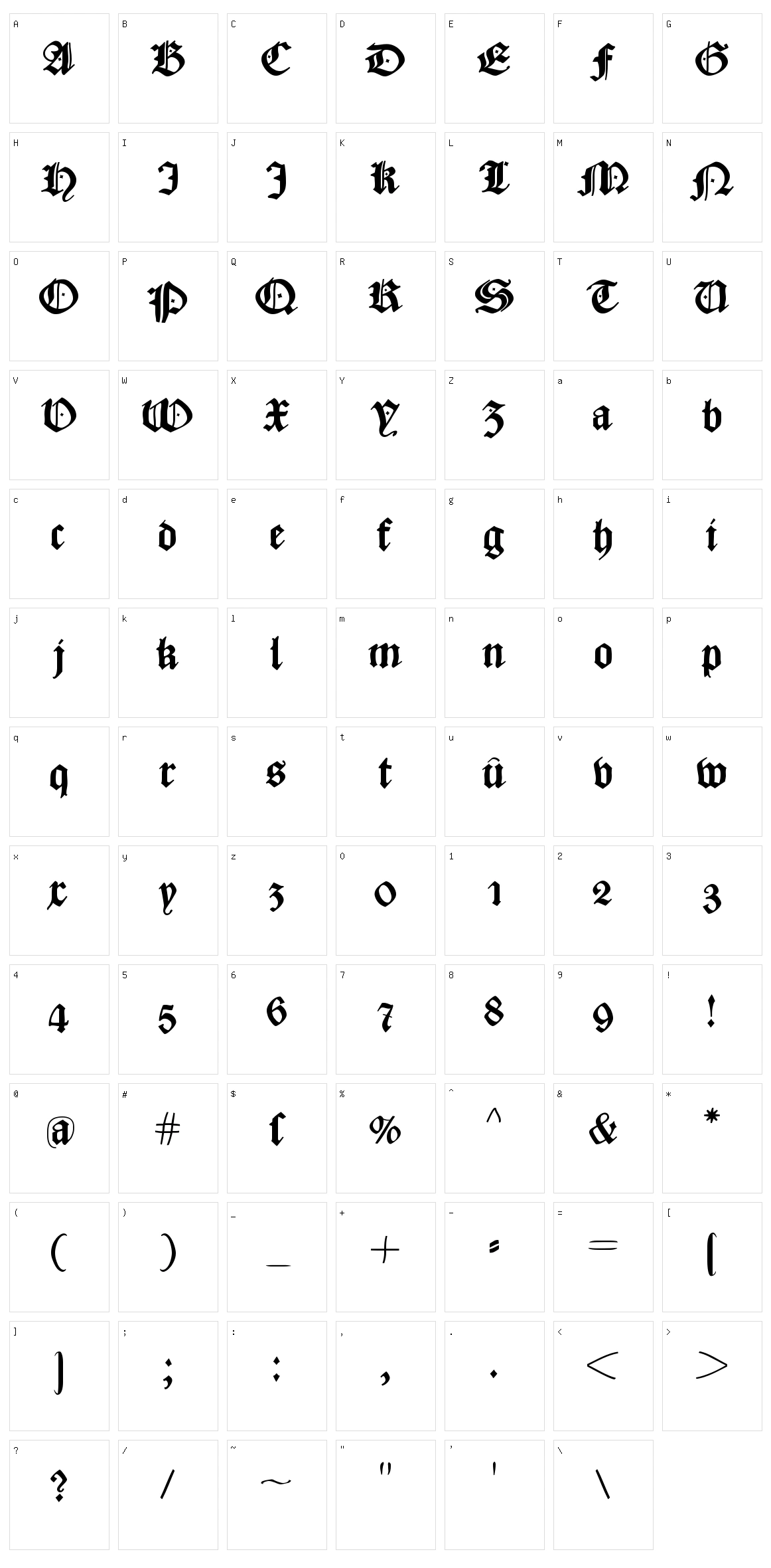 Caslonish Fraxx Character Set