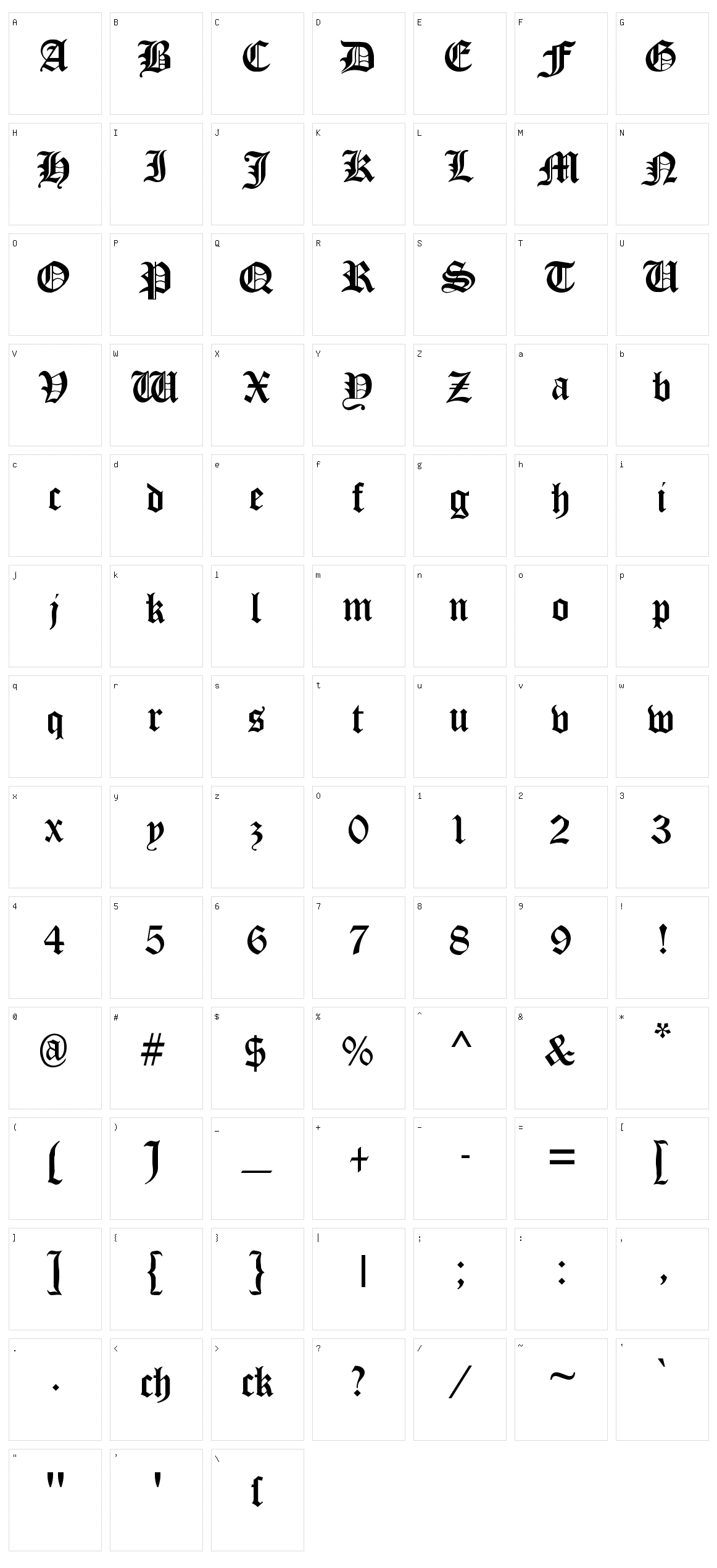 Cloister Black Character Set